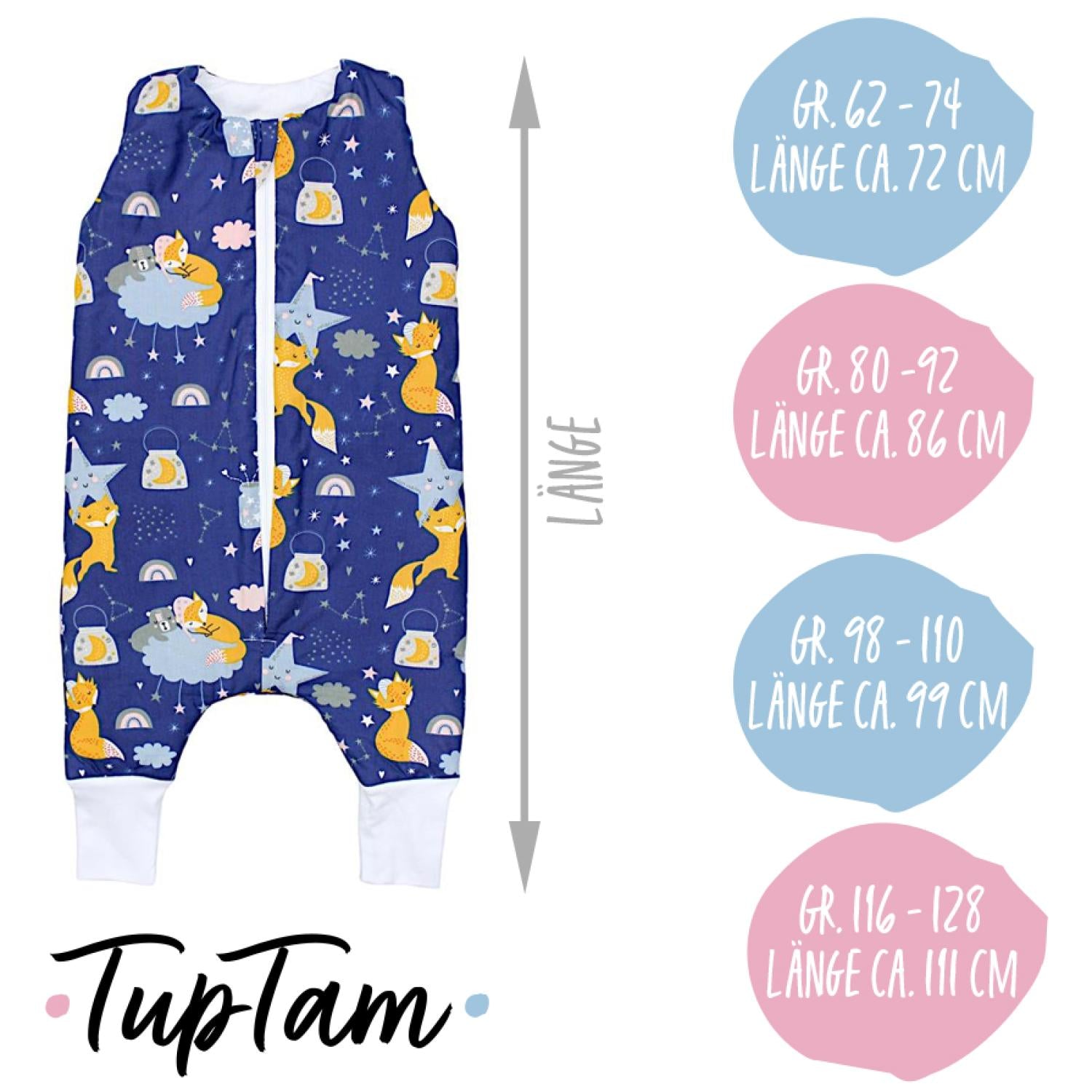 TupTam Baby Winterschlafsack mit Beinen OEKO- TEX zertifizierte Materialien 2.5 TOG Unisex