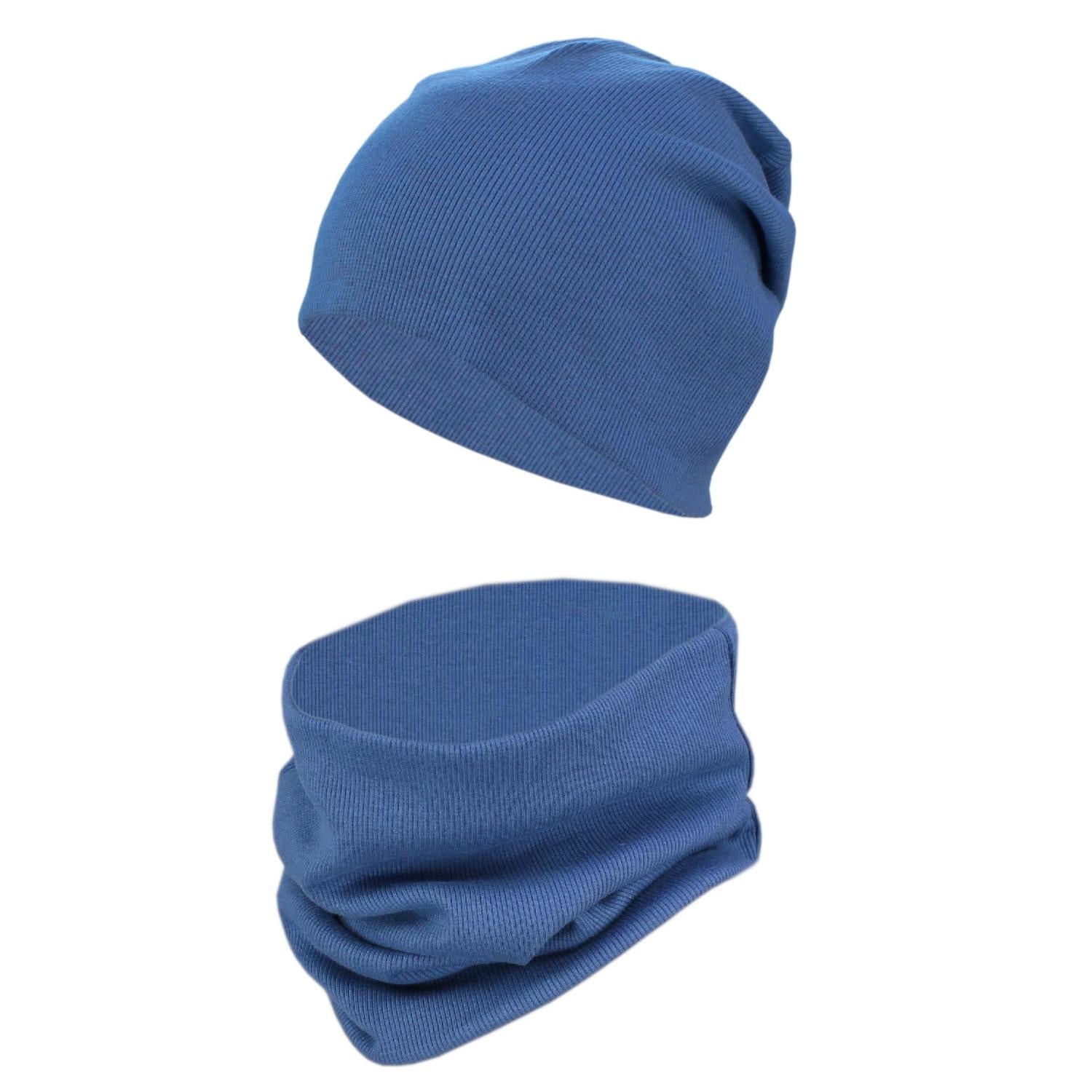 Kinder Beanie Mütze Schlauchschal Set