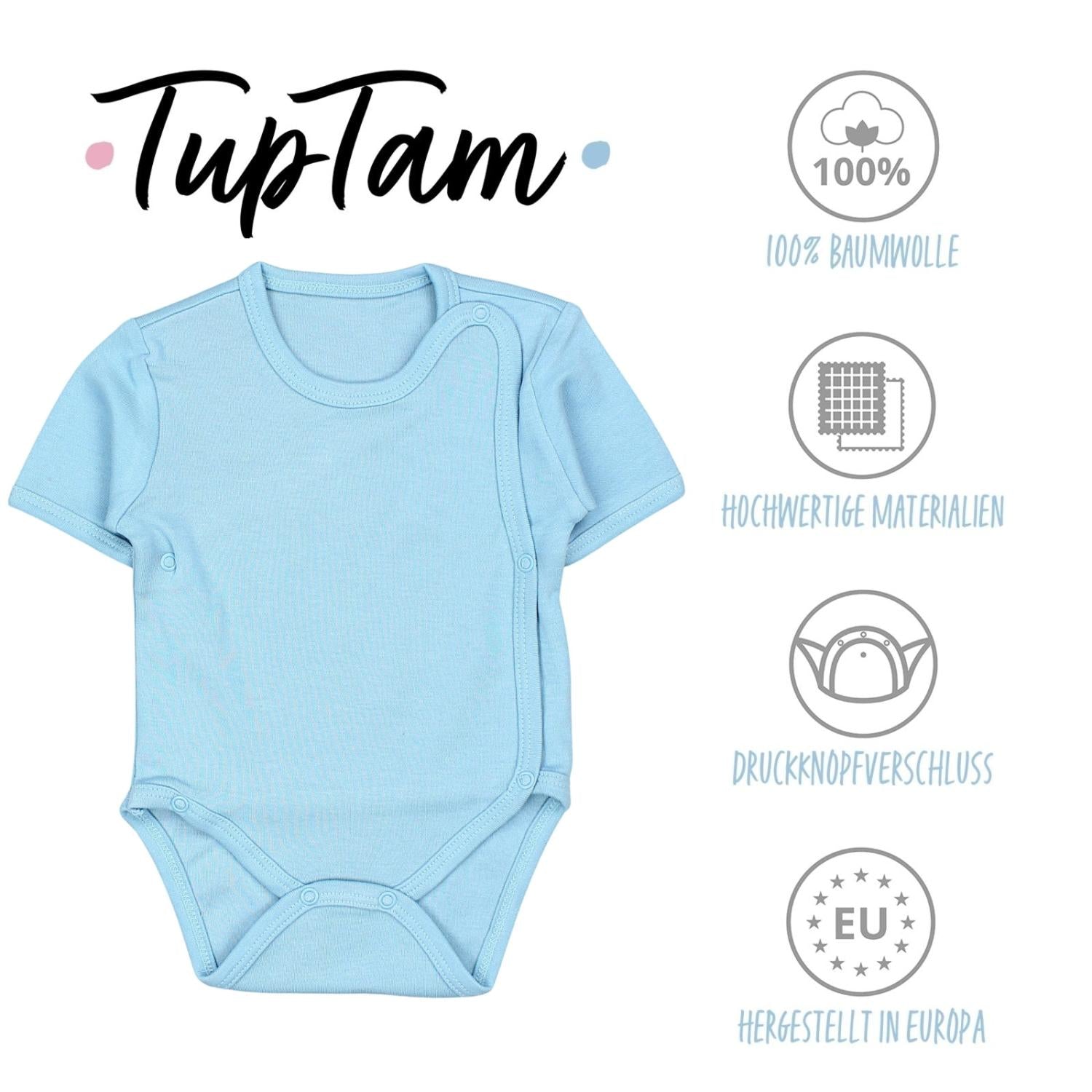 Baby Kurzarm Wickelbody mit Aufdruck - 5er Set