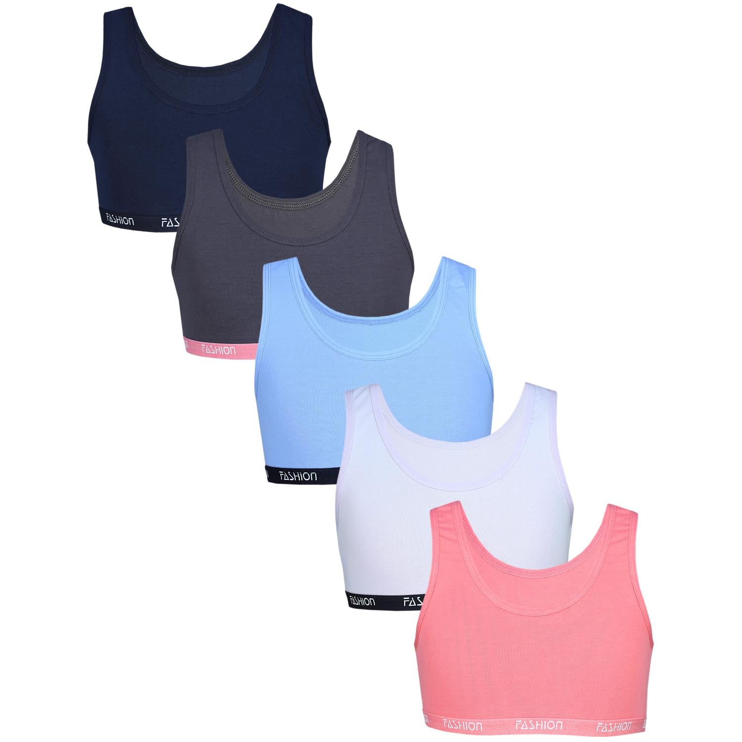 Kinder Bustier mit breiten Trägern - 5er Set