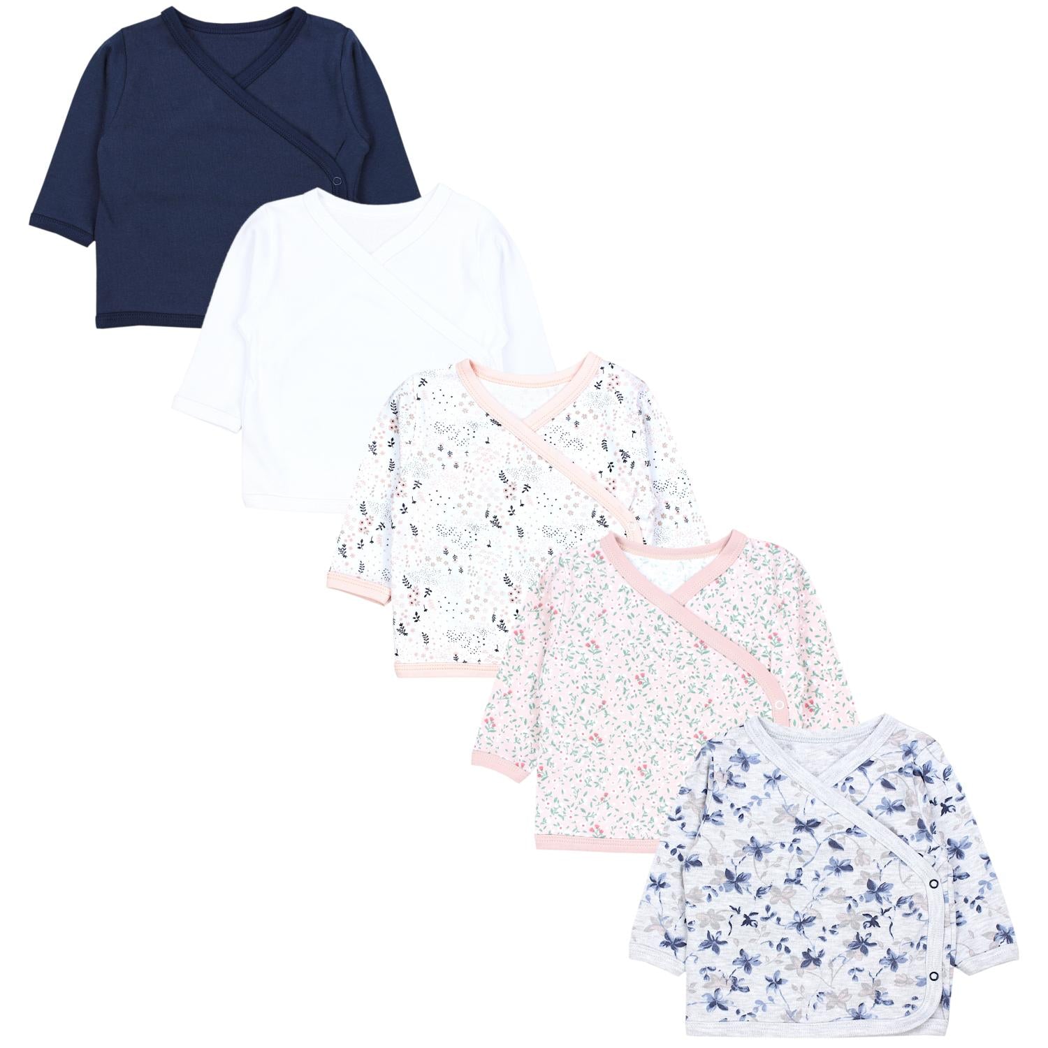 Baby Wickelshirt Langarm - 5er Set