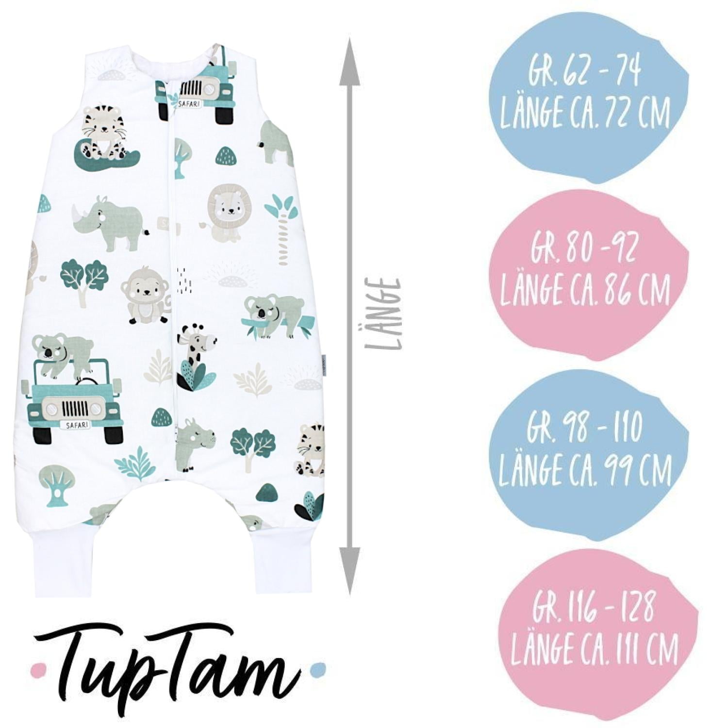 TupTam Baby Winterschlafsack mit Beinen OEKO- TEX zertifizierte Materialien 2.5 TOG Unisex