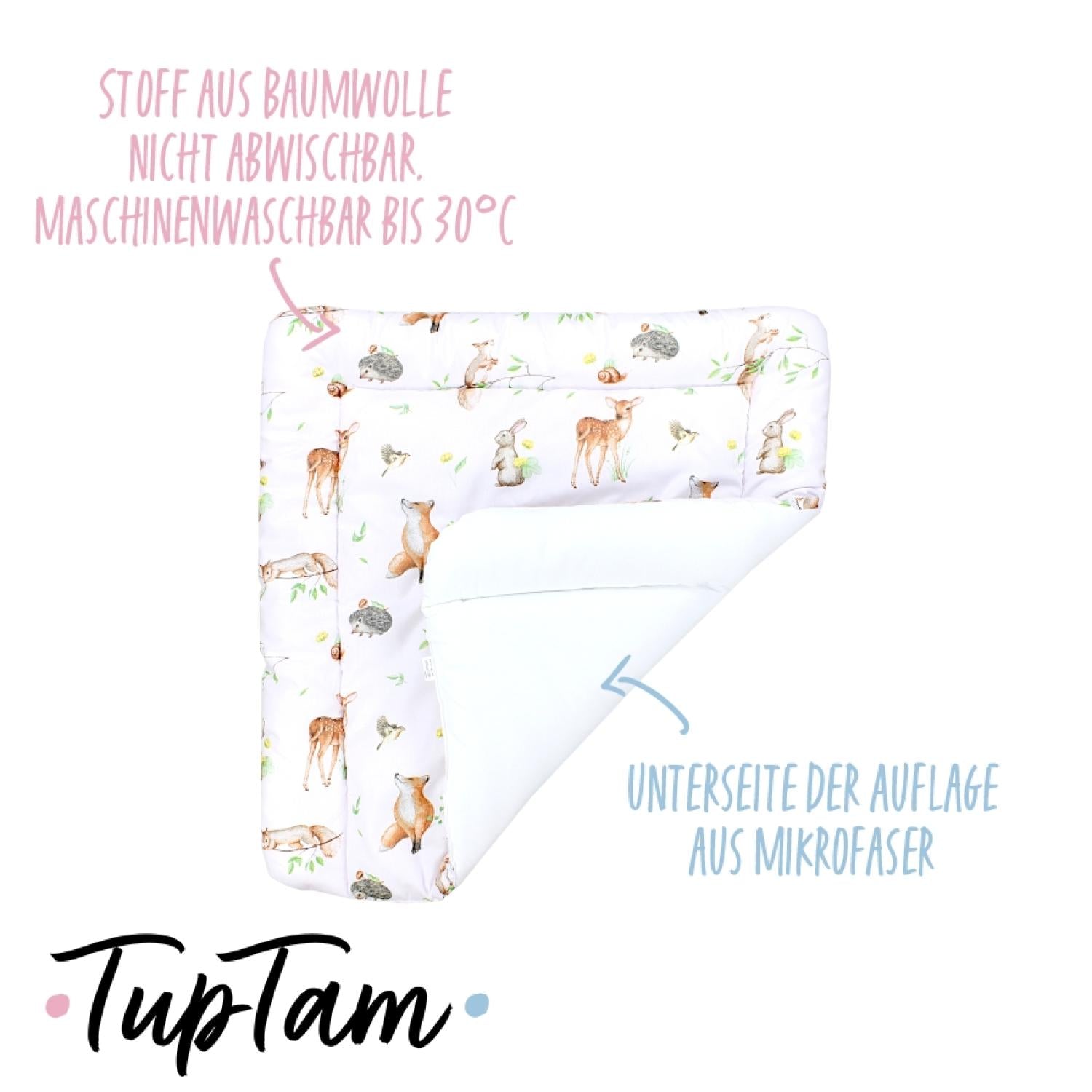 Wickeltischauflage mit Baumwollbezug