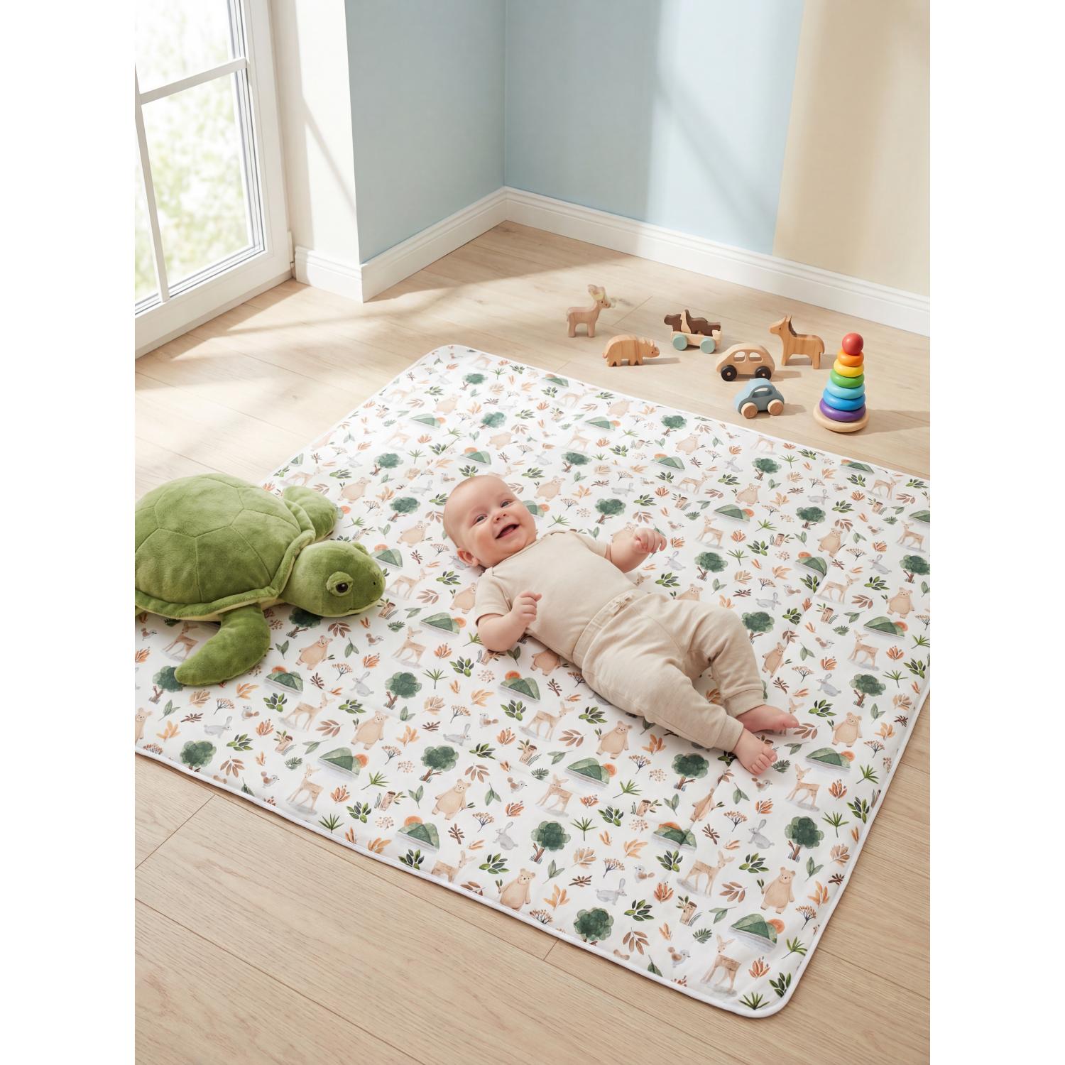 Gepolsterte XXL Krabbeldecke 120 x 120 cm