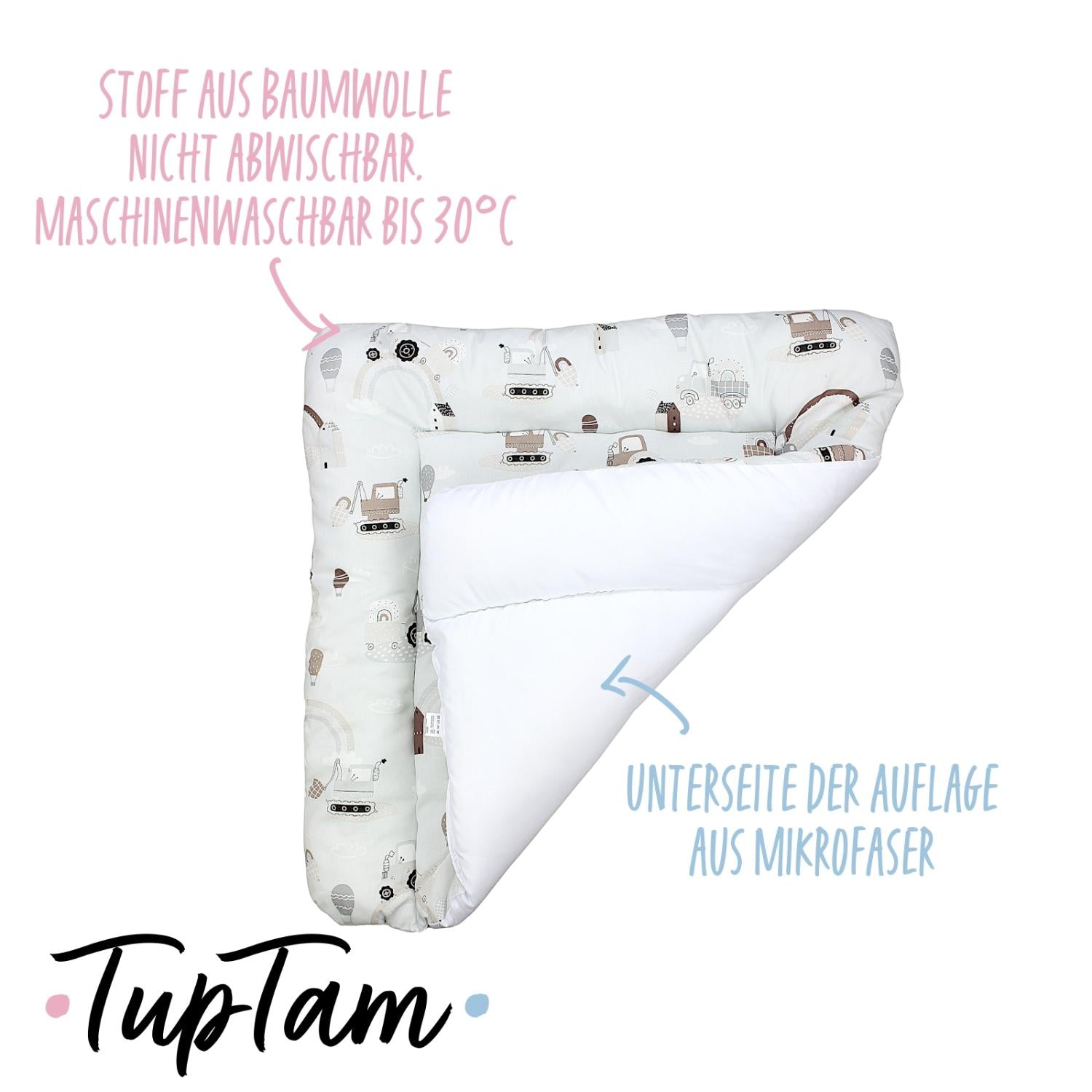 Wickeltischauflage mit Baumwollbezug