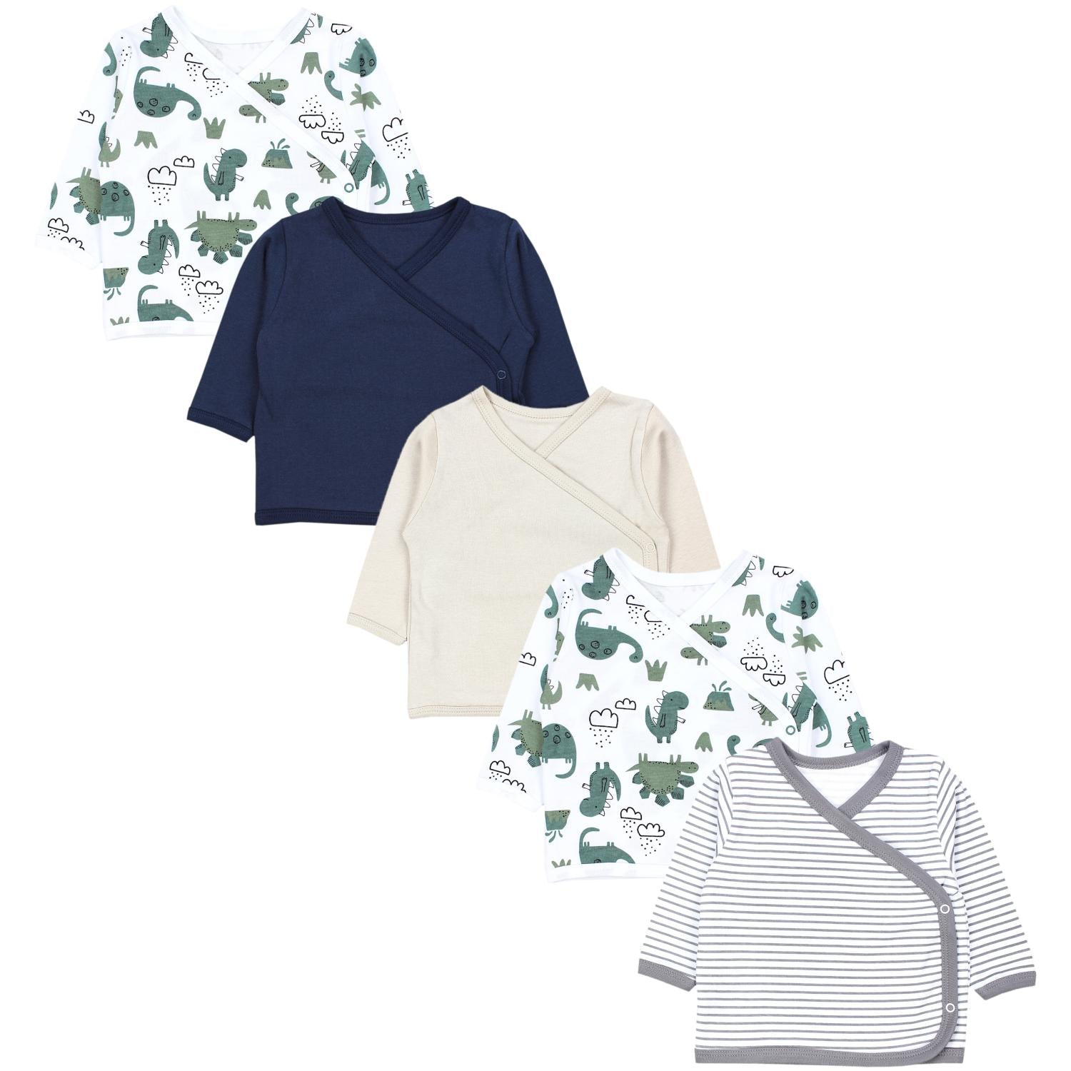 Baby Langarm Wickelshirt - 5er Set