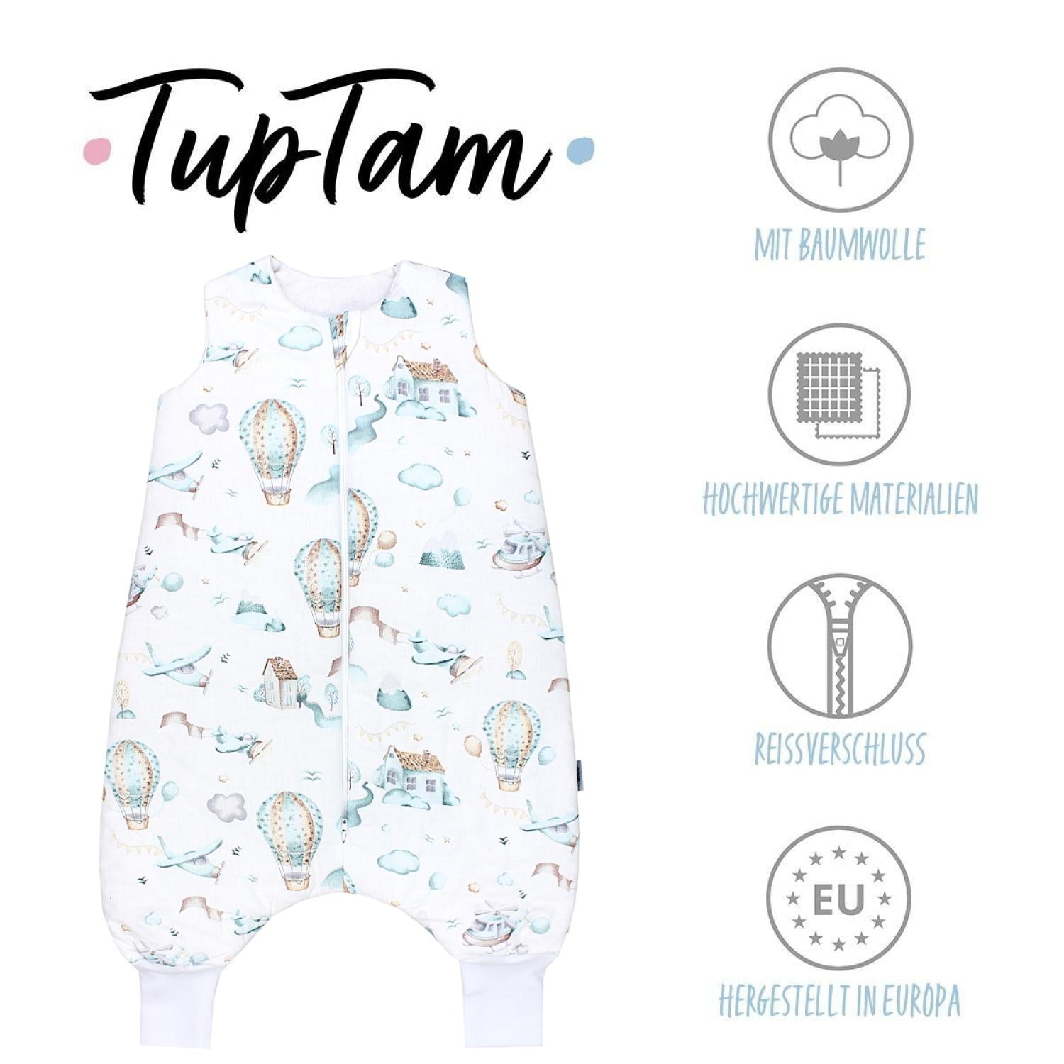 TupTam Baby Winterschlafsack mit Beinen OEKO- TEX zertifizierte Materialien 2.5 TOG Unisex