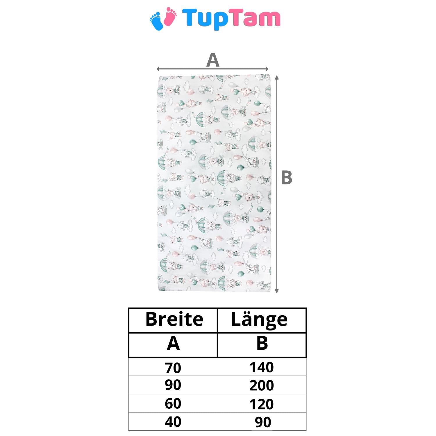 Baby/ Kinder Spannbettlaken Gemustert