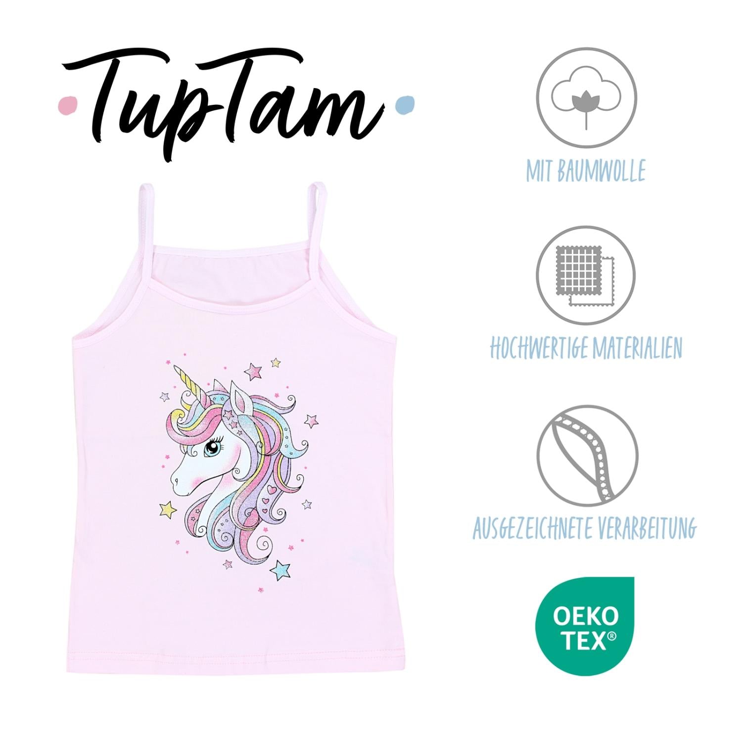 Mädchen Unterhemd Spaghettiträger - 5er Set