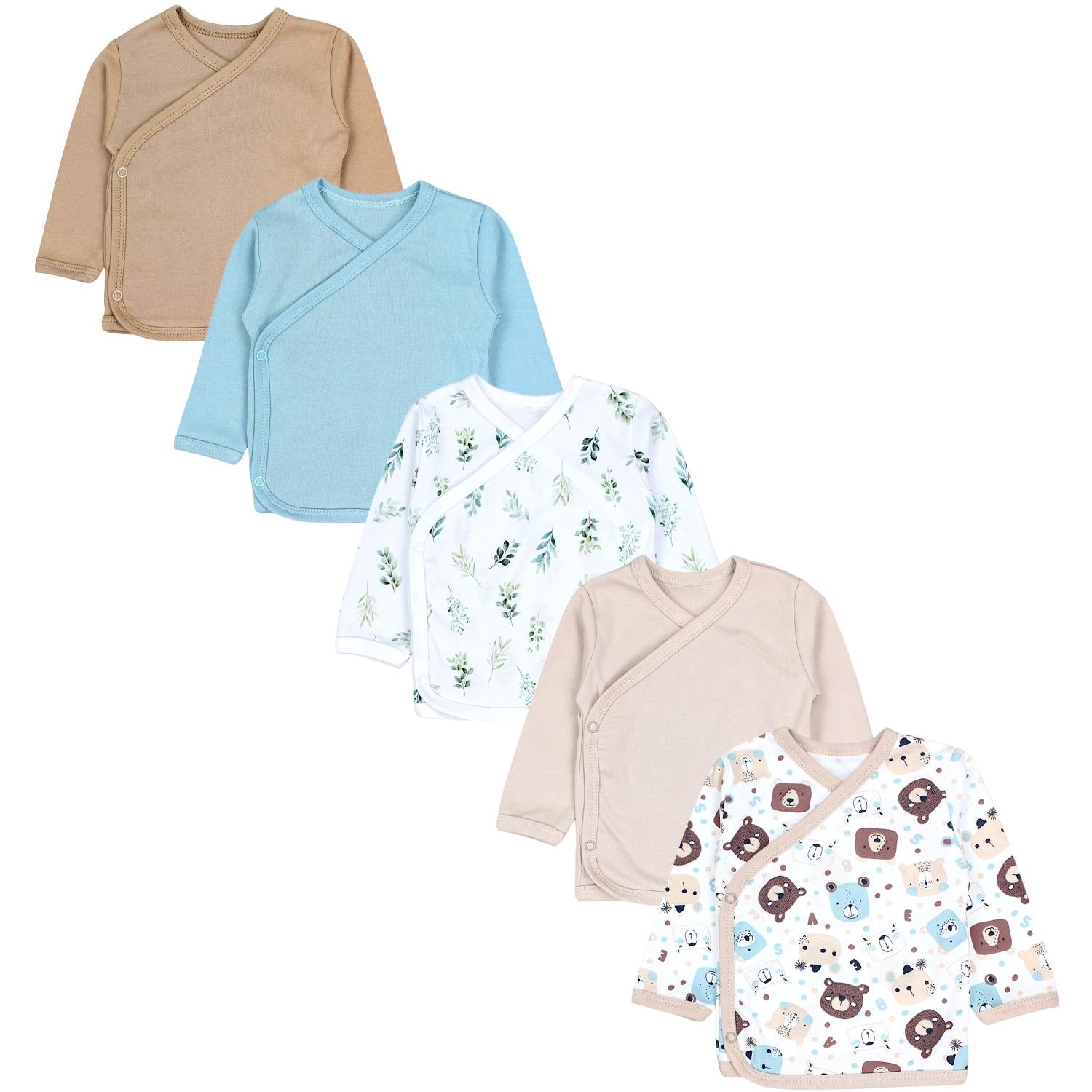 Baby Langarm Wickelshirt - 5er Set