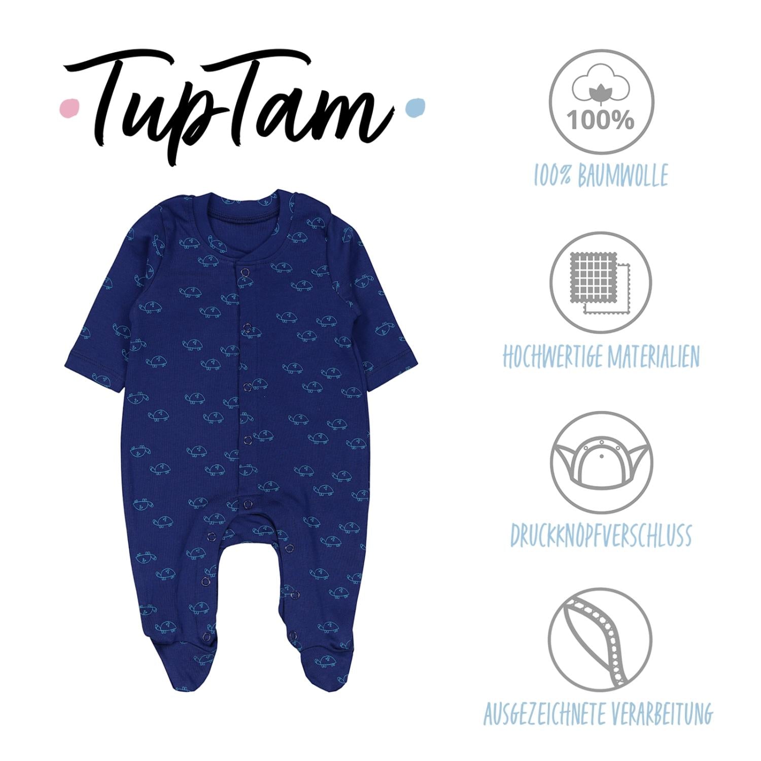 Jungen Schlafstrampler mit Fuß 3er Pack