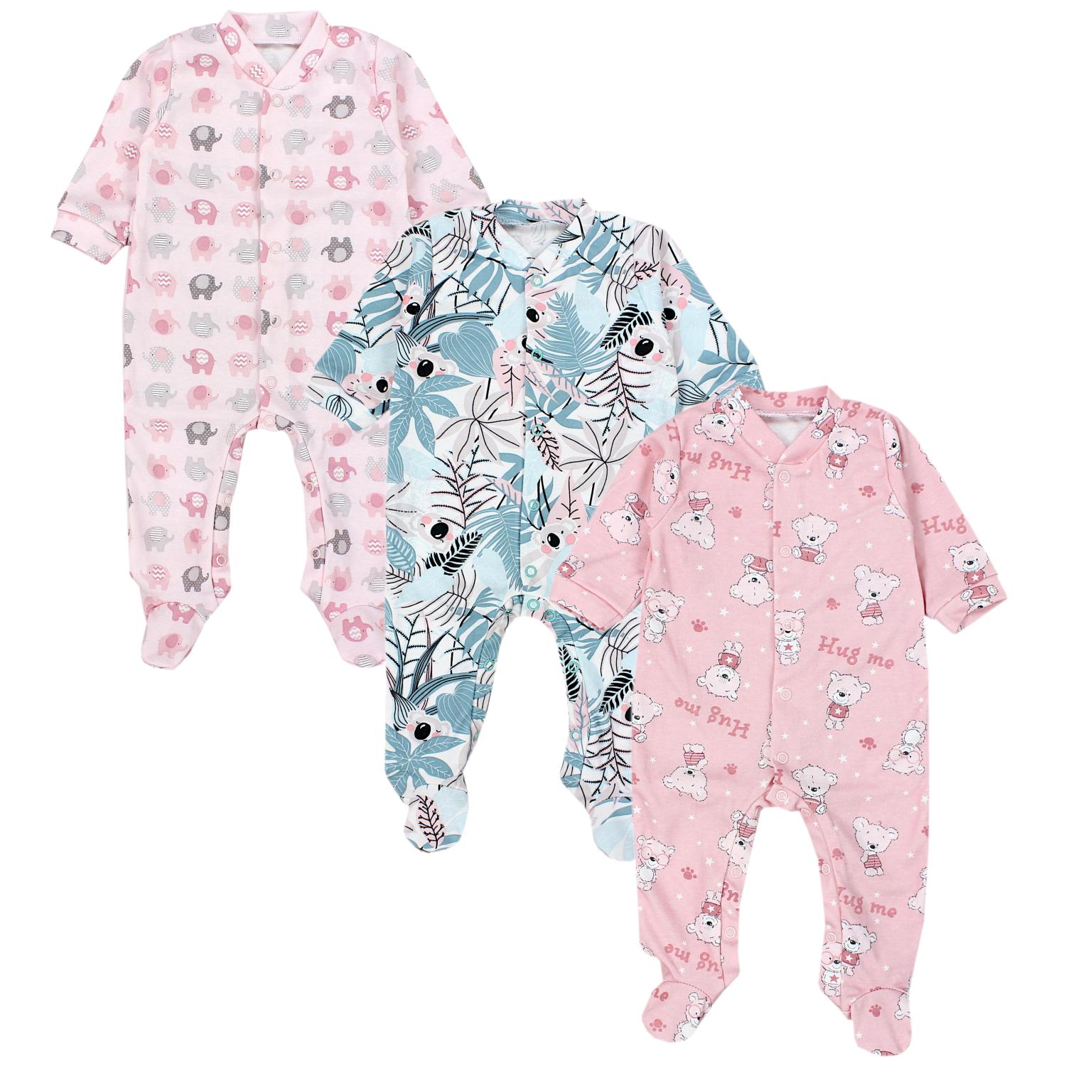 Baby Schlafstrampler mit Fuß - 3er Set