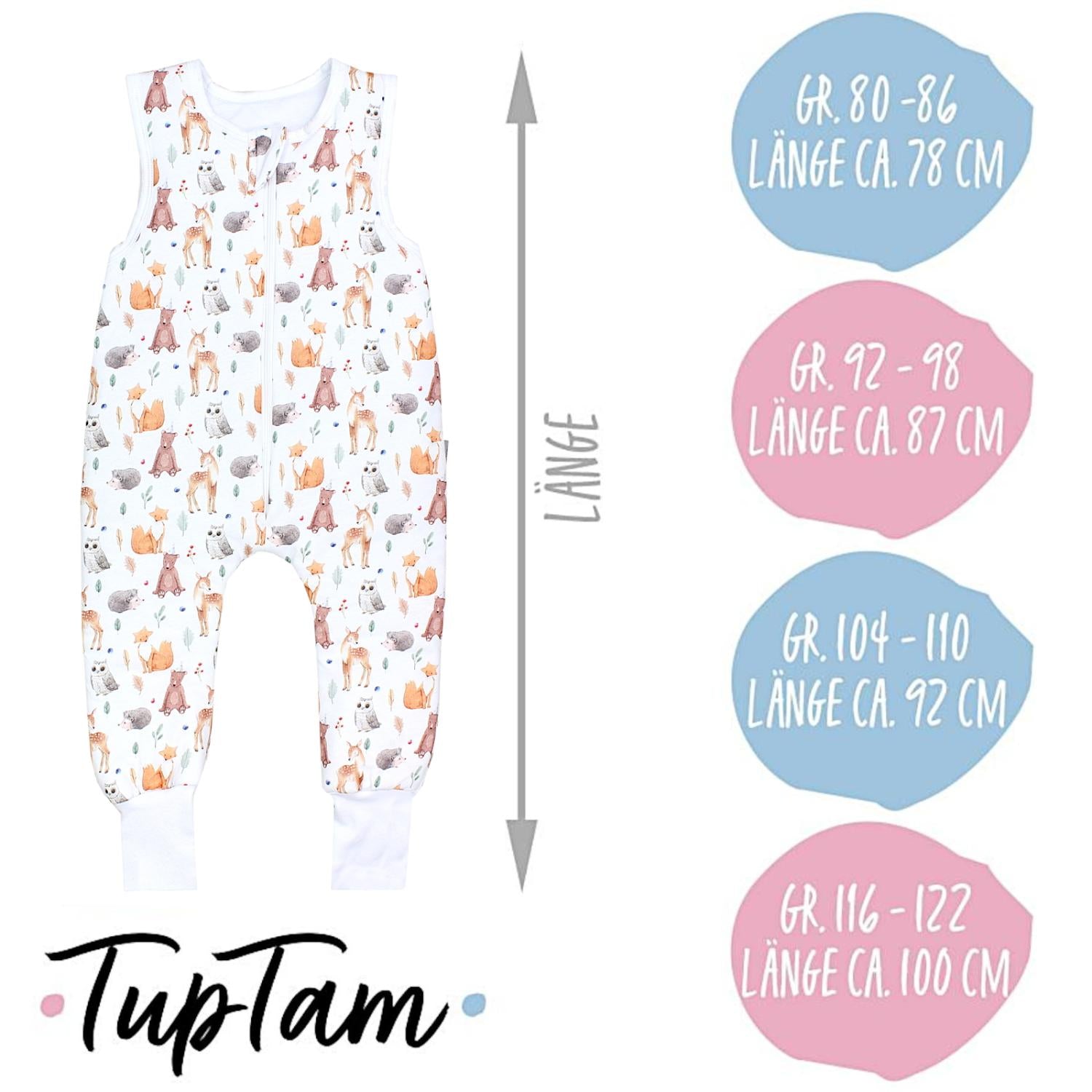 Wattierter Schlafsack mit Füßen 2.5 TOG