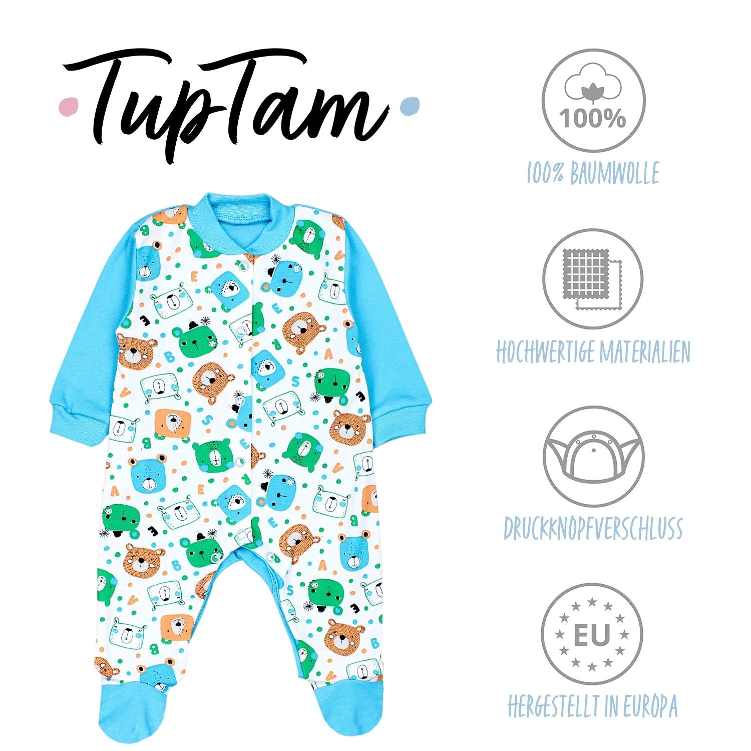 Baby Schlafstrampler Langarm - 3er Set