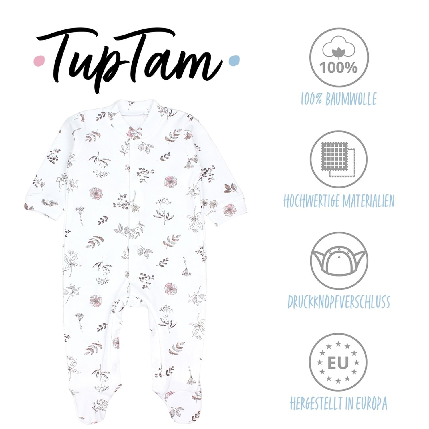 Baby Schlafstrampler mit Fuß - 3er Set