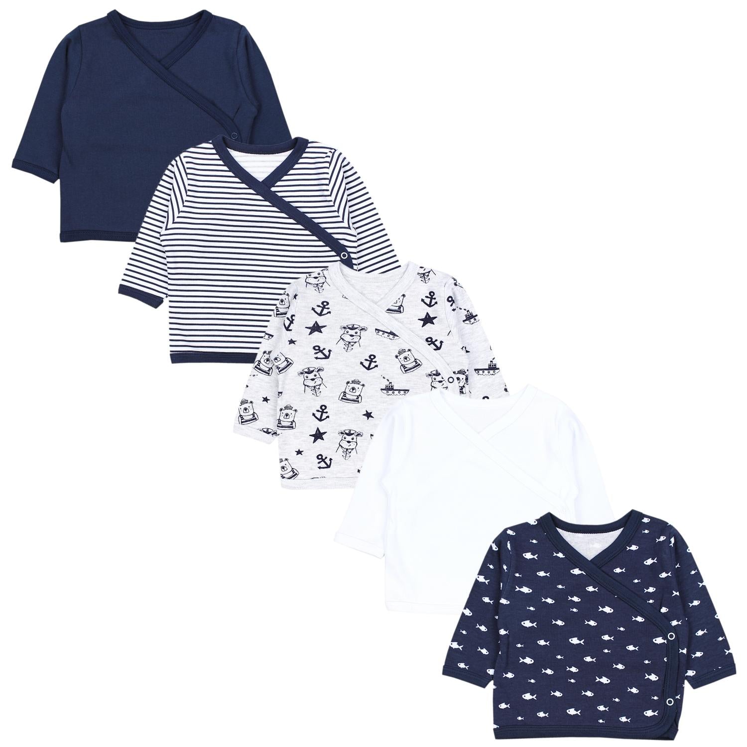 Baby Langarm Wickelshirt - 5er Set