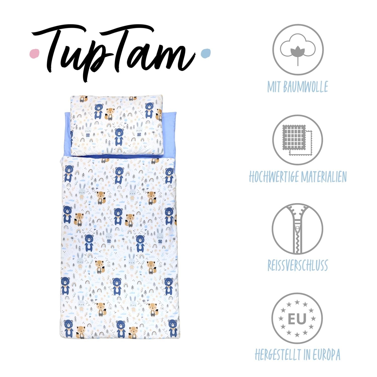 Deckenschlafsack mit Kissen und Beutel 135×70 cm