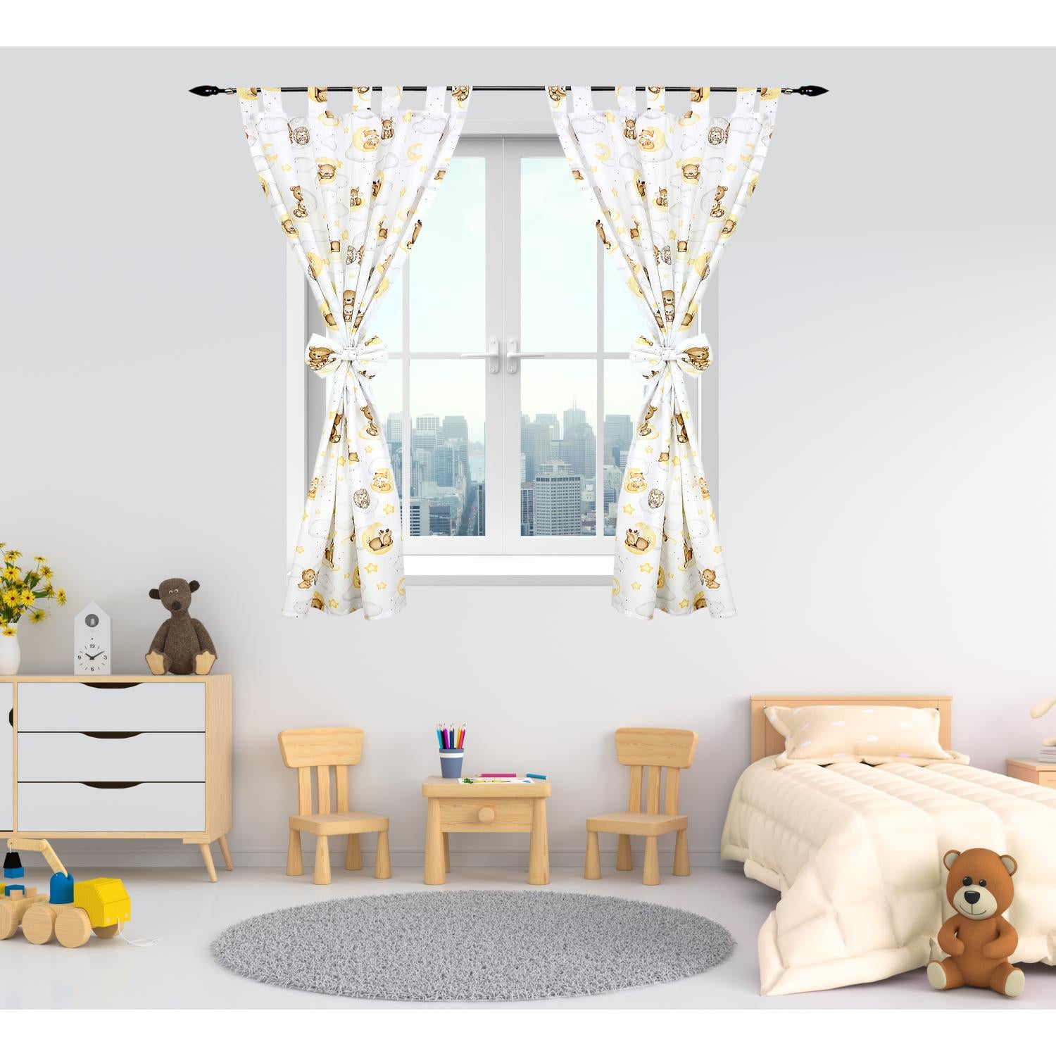 Vorhänge/Gardinen mit Schleifen 2er Set