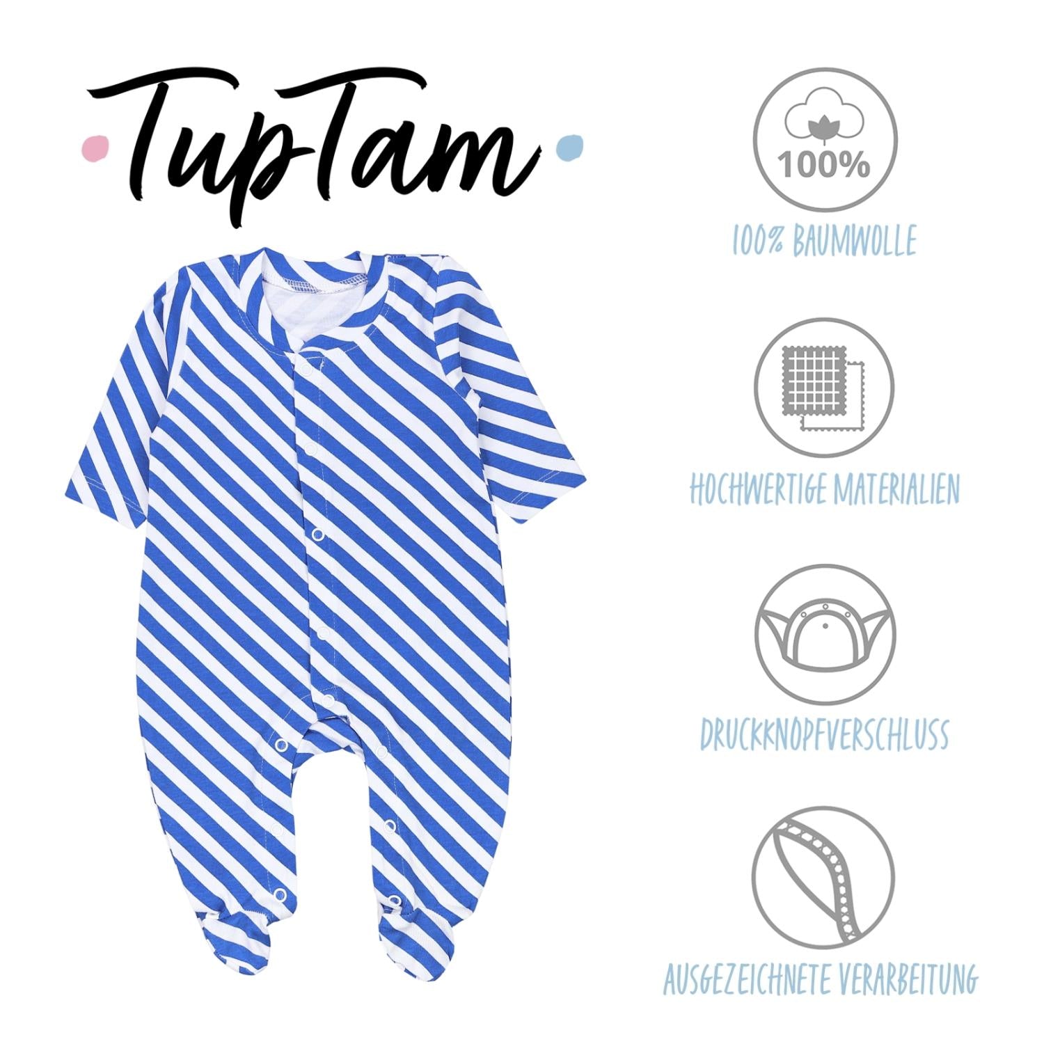 Schlafstrampler mit Fuß - 3er Set