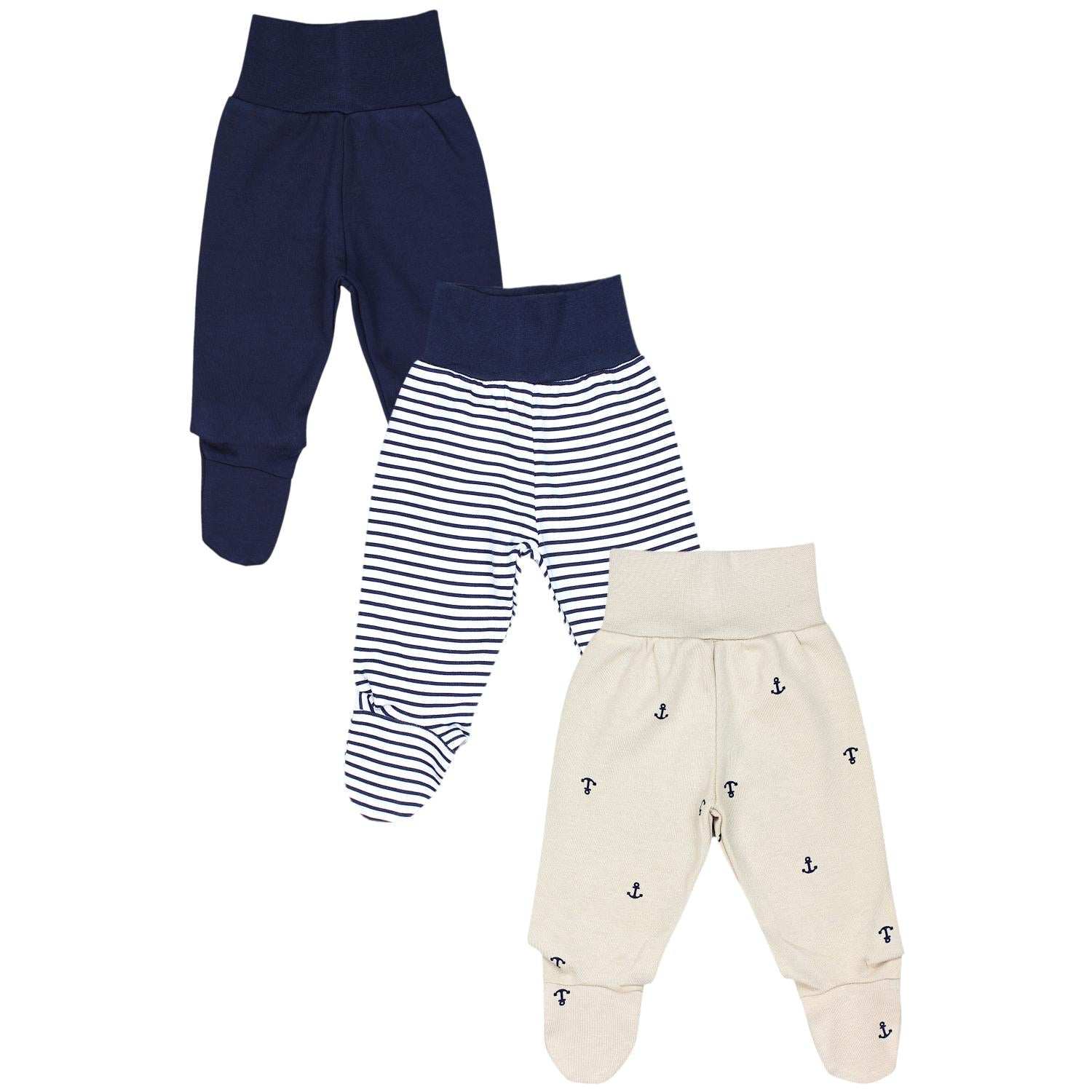 Baby Strampelhose mit Fuß - 3er Set