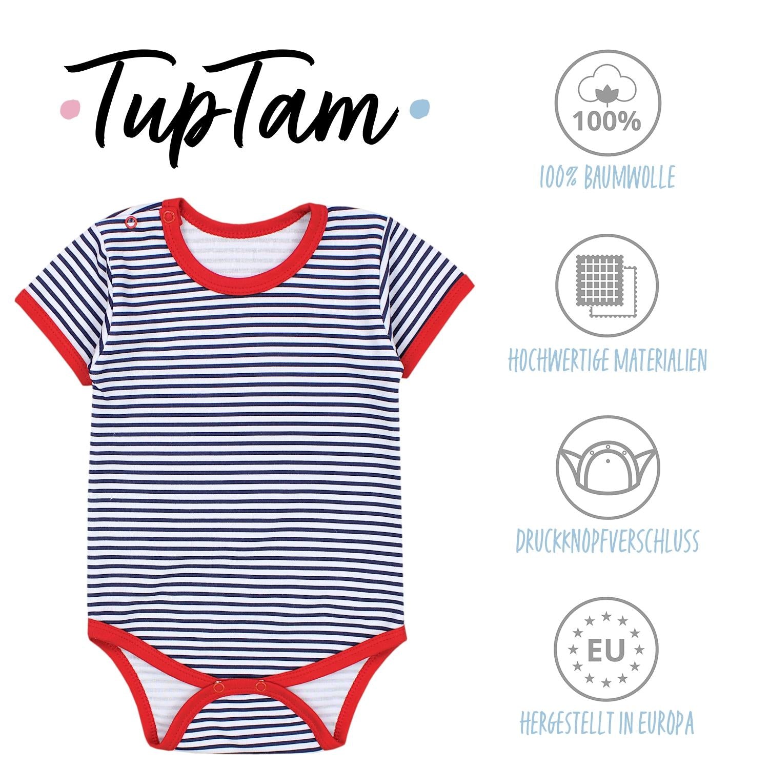 Baby Body Kurzarm Unifarben - 5er Set