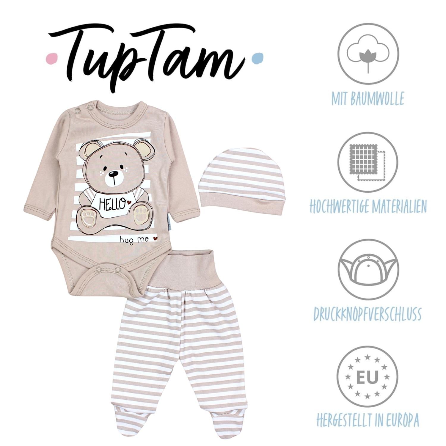 Baby Bekleidungsset mit Aufdruck (3-teilig)
