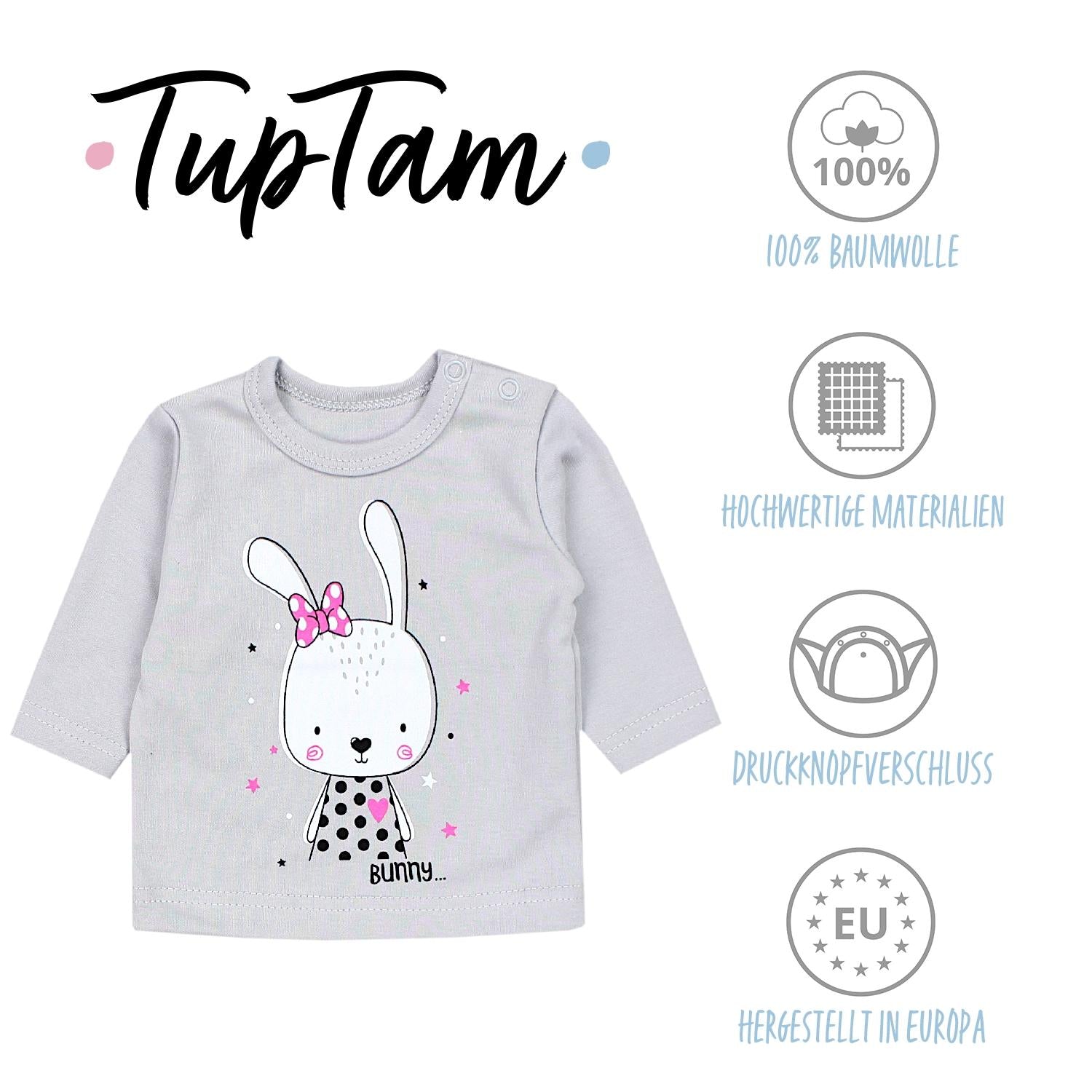 Baby Langarmshirt mit Aufdruck - 3er Set