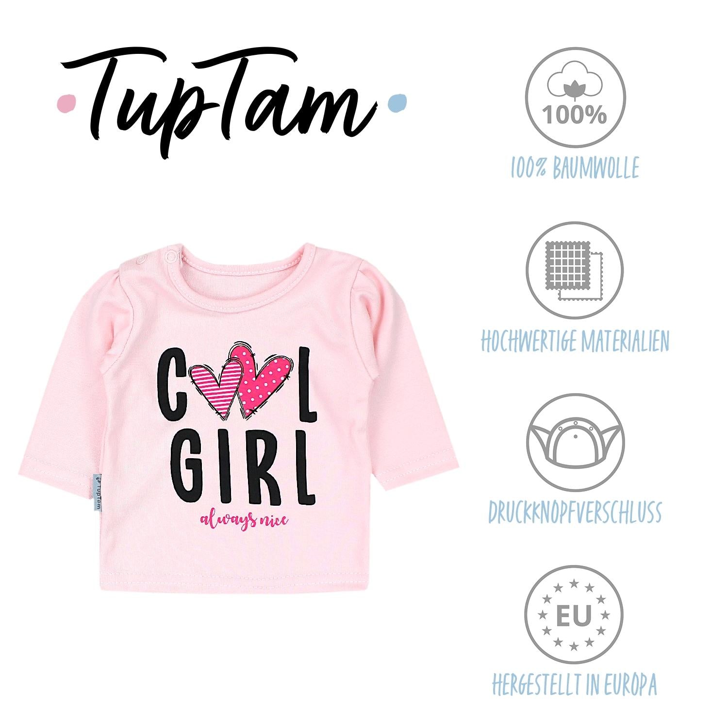 Baby Langarmshirt mit Aufdruck - 3er Set