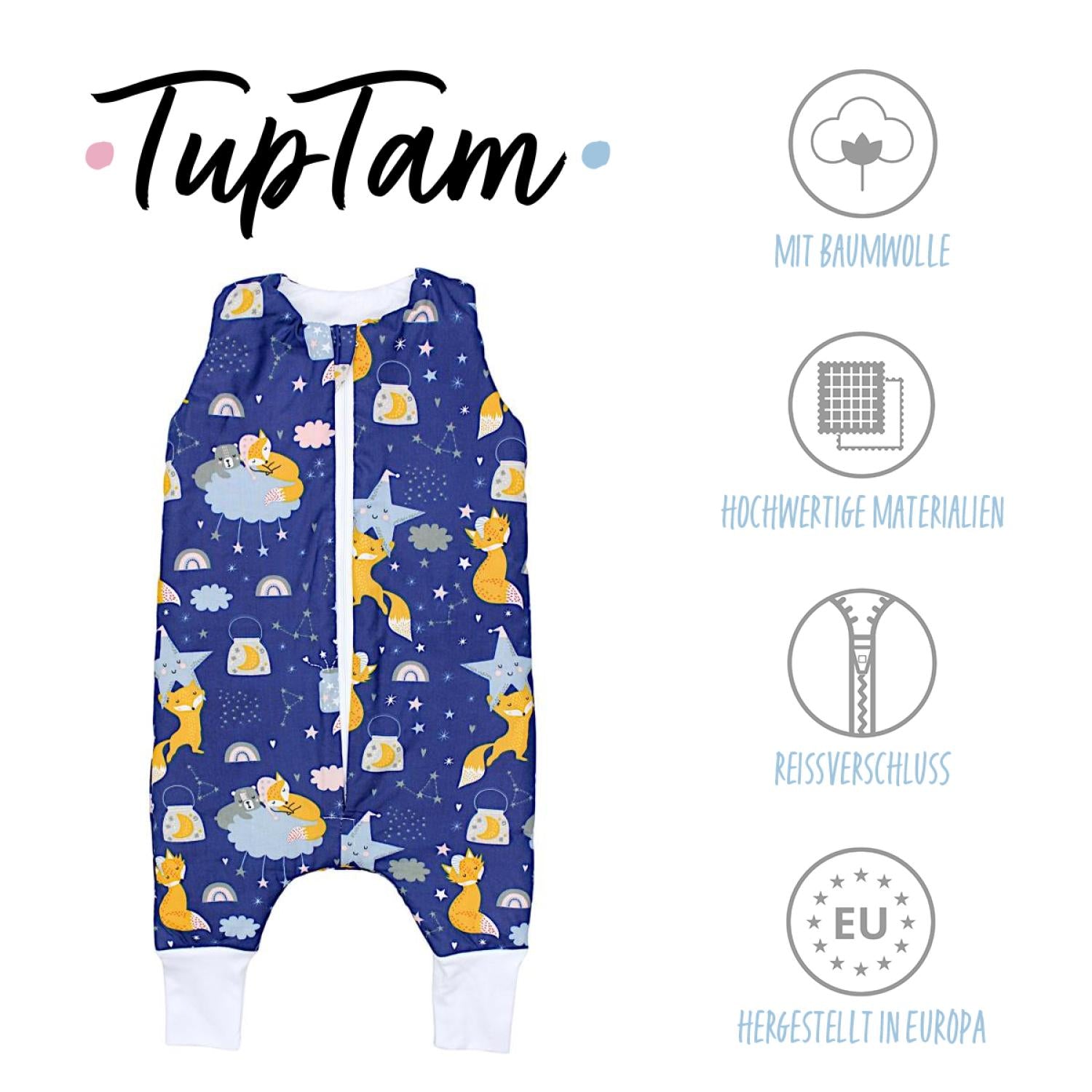 TupTam Baby Winterschlafsack mit Beinen OEKO- TEX zertifizierte Materialien 2.5 TOG Unisex