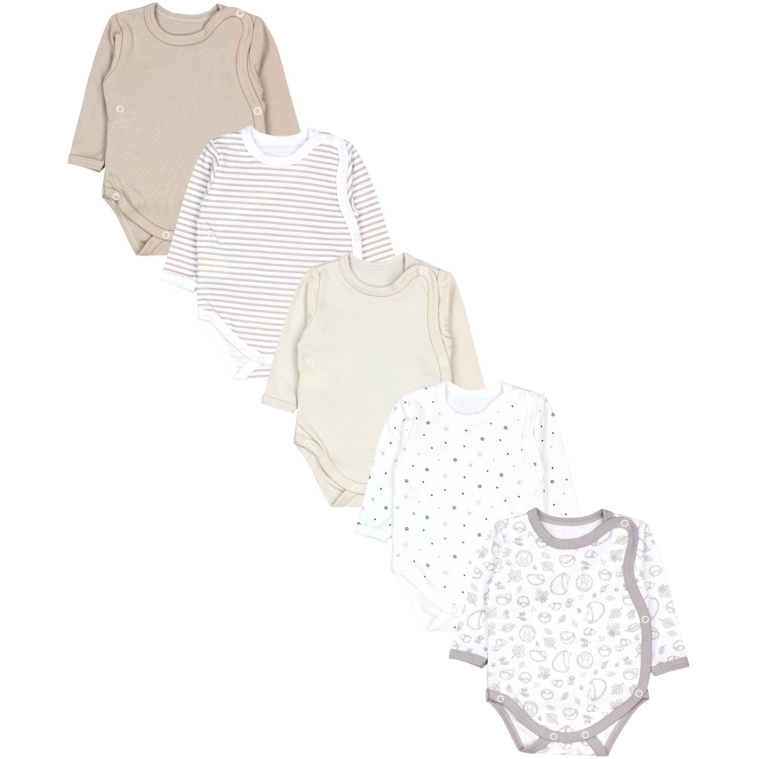 Langarm Wickelbody - 5er Set