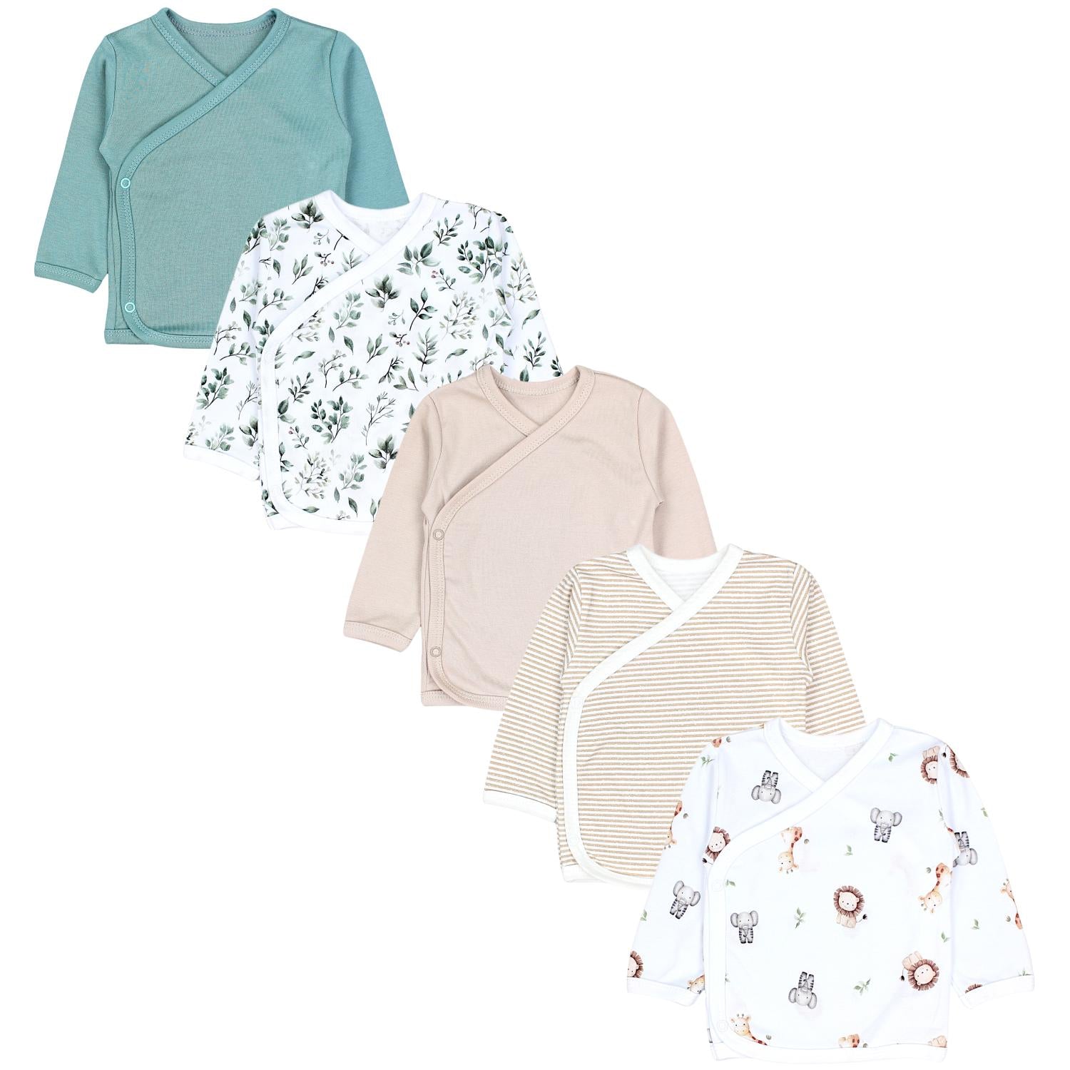 Baby Langarm Wickelshirt - 5er Set