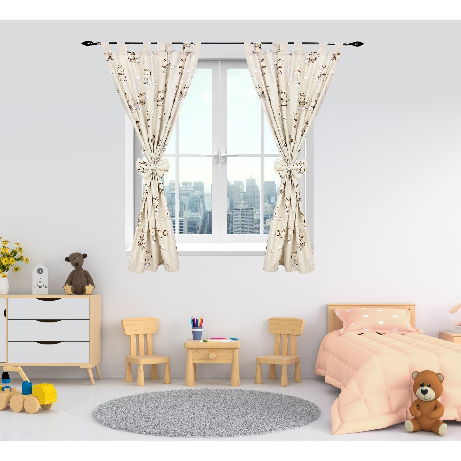 Vorhänge/Gardinen mit Schleifen 2er Set