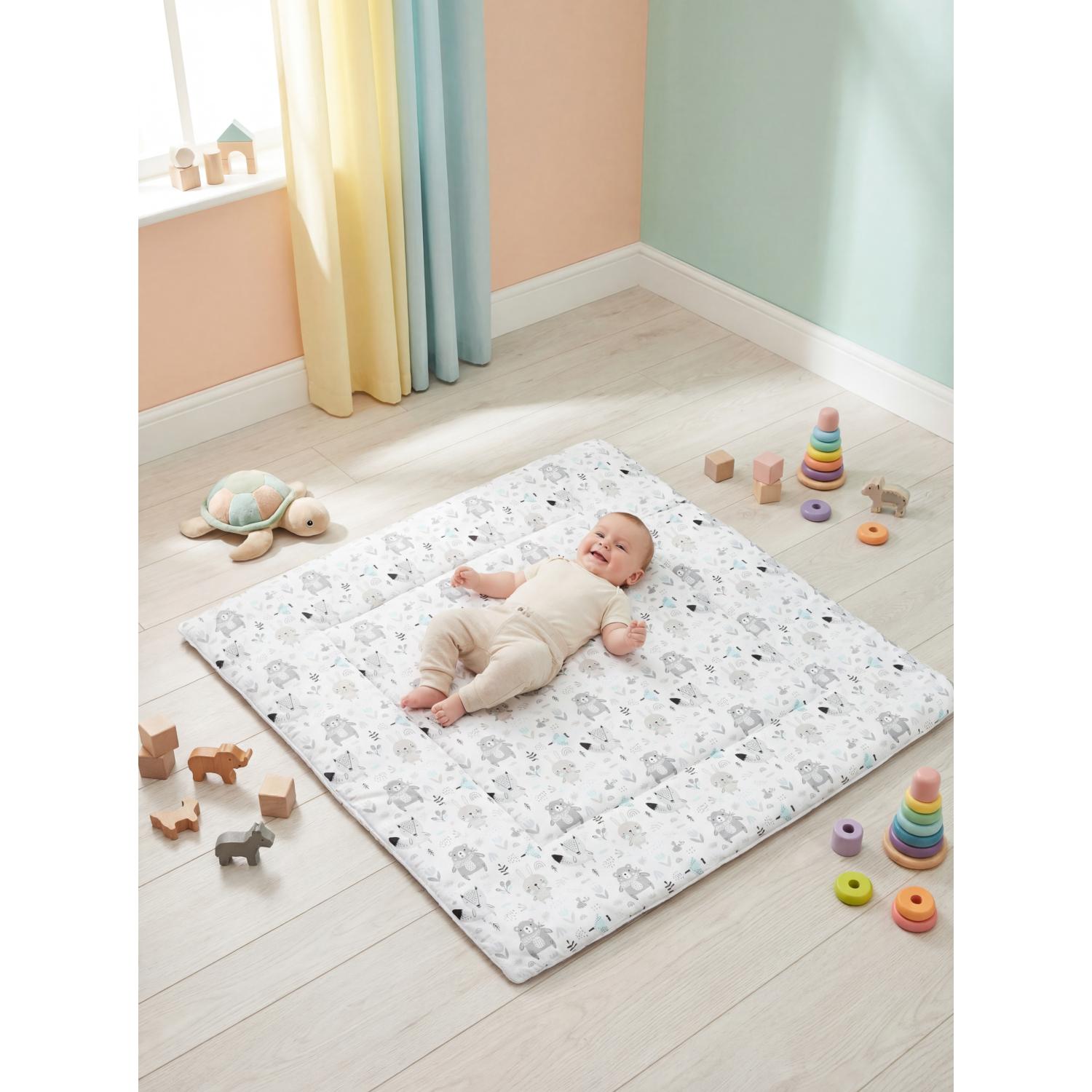 Gepolsterte XXL Krabbeldecke 120 x 120 cm