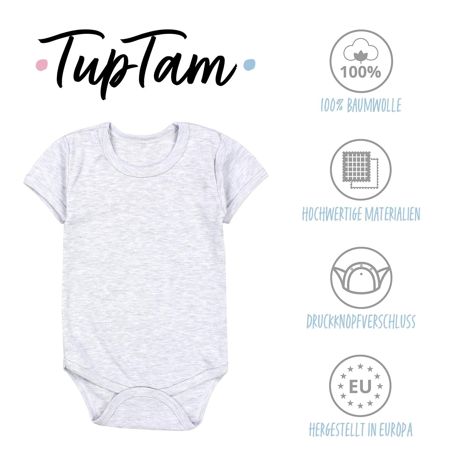 Baby Body Kurzarm Unifarben - 5er Set