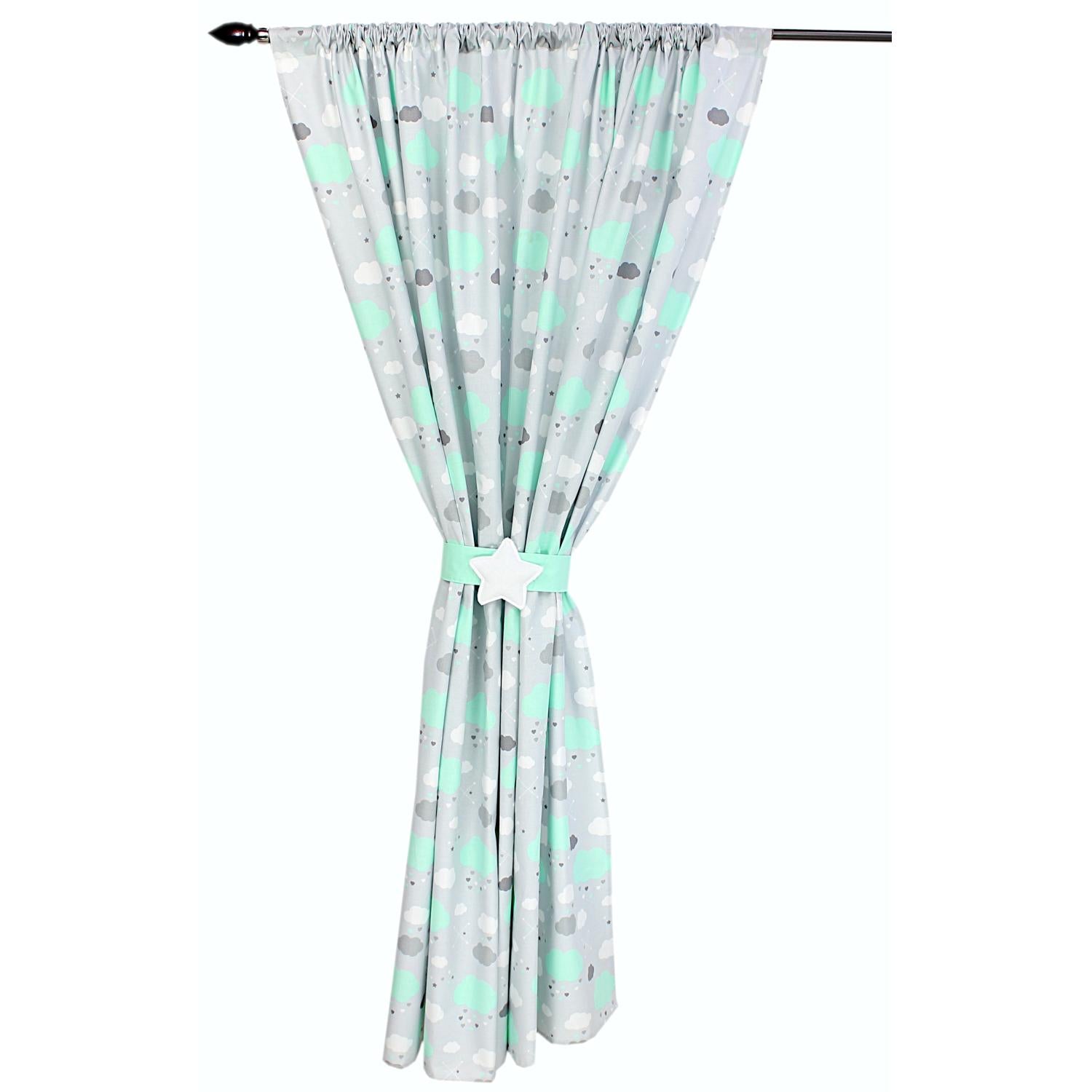 Kinderzimmer Vorhänge Set mit Zierband