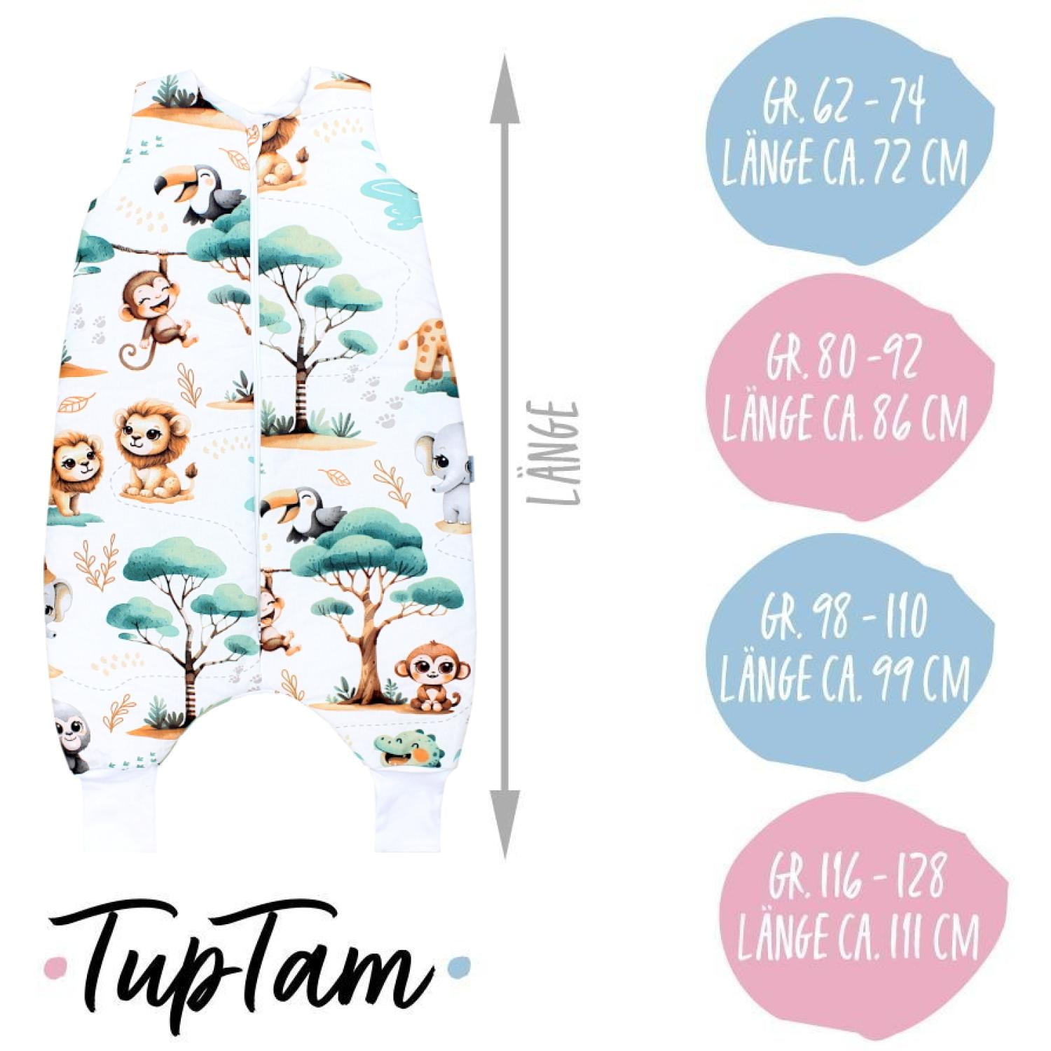 TupTam Baby Winterschlafsack mit Beinen OEKO- TEX zertifizierte Materialien 2.5 TOG Unisex