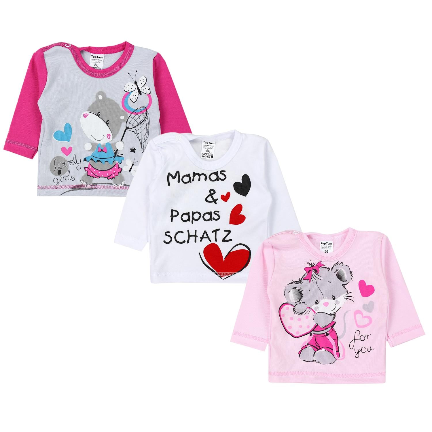 Langarmshirt mit print- 3er Set