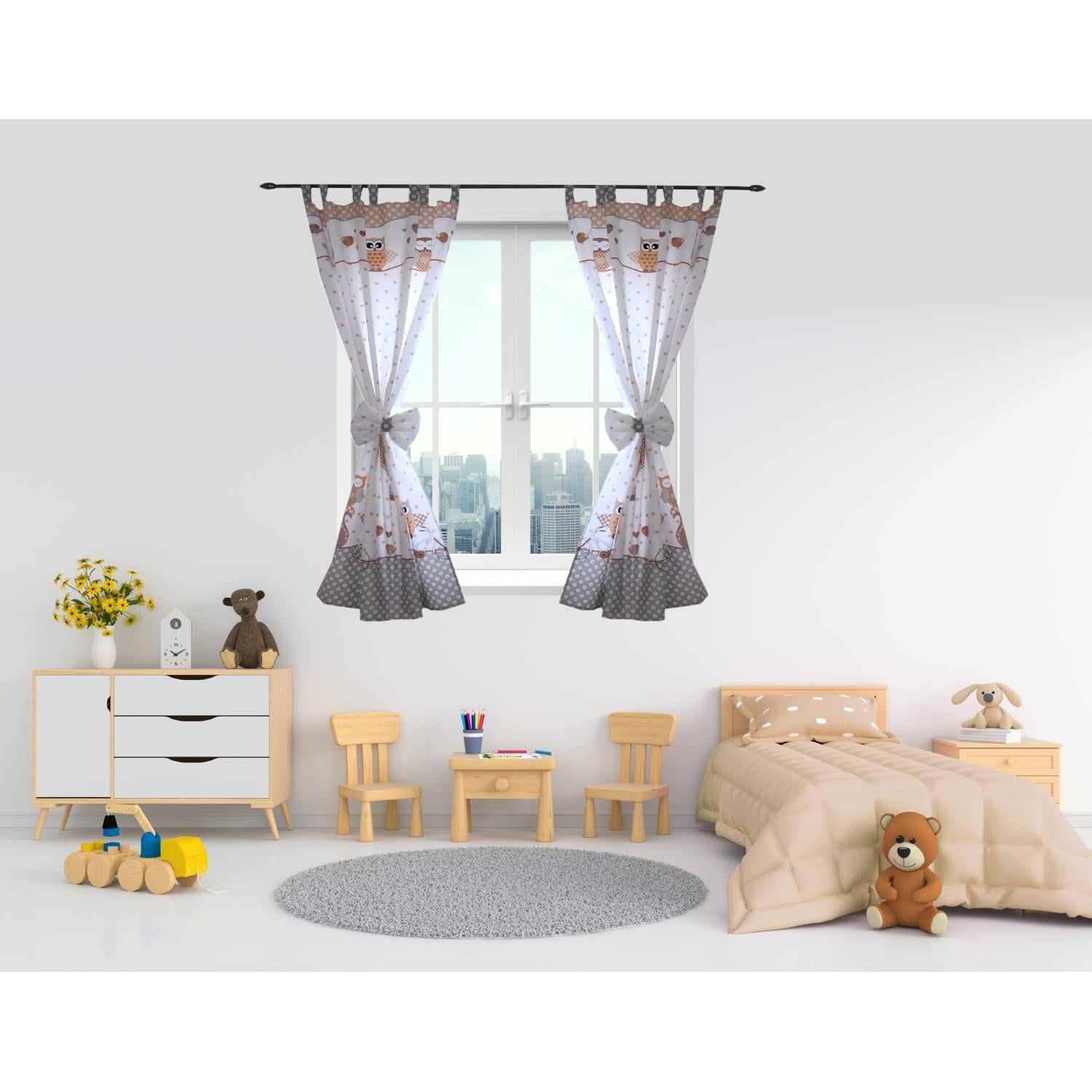 Vorhänge/Gardinen mit Schleifen 2er Set