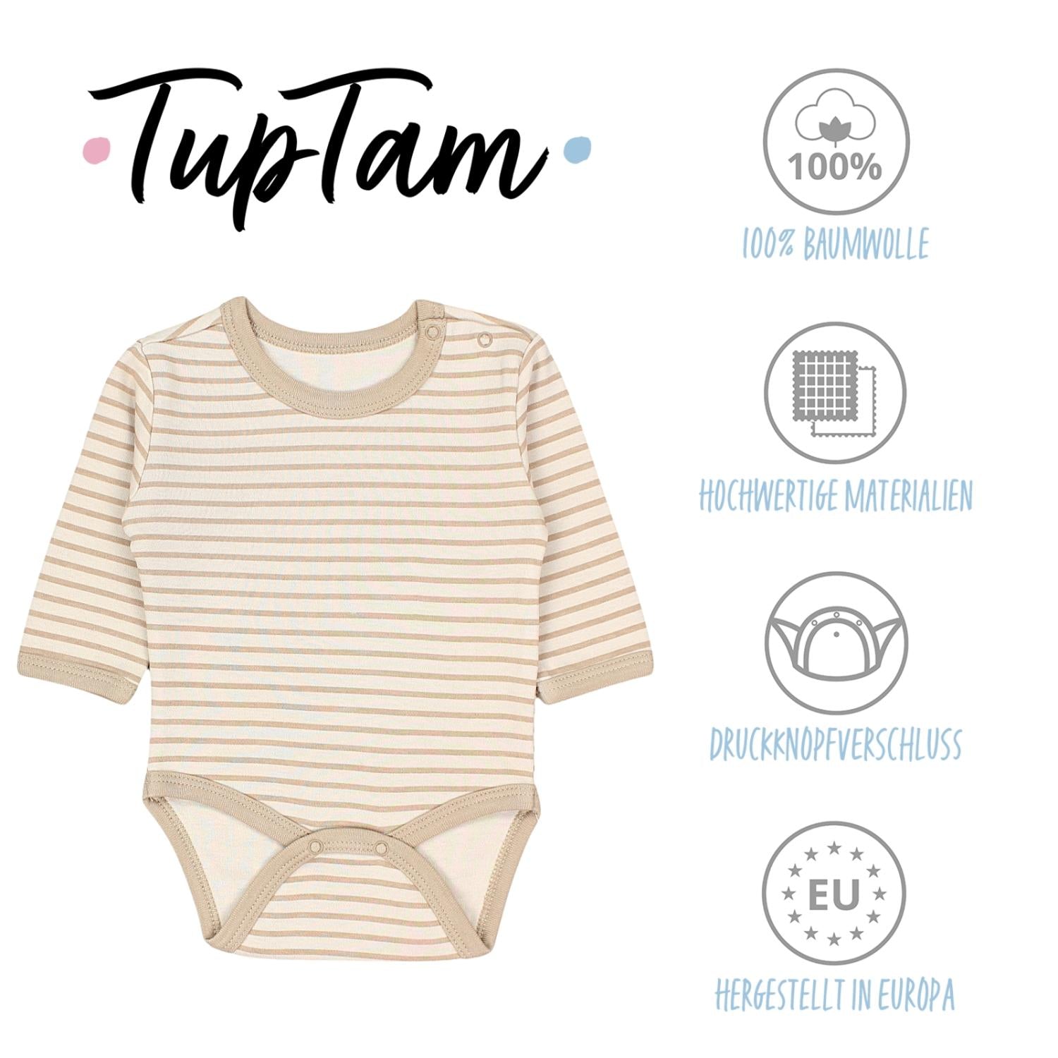 Langarm- Body mit Aufdruck - 5er Set