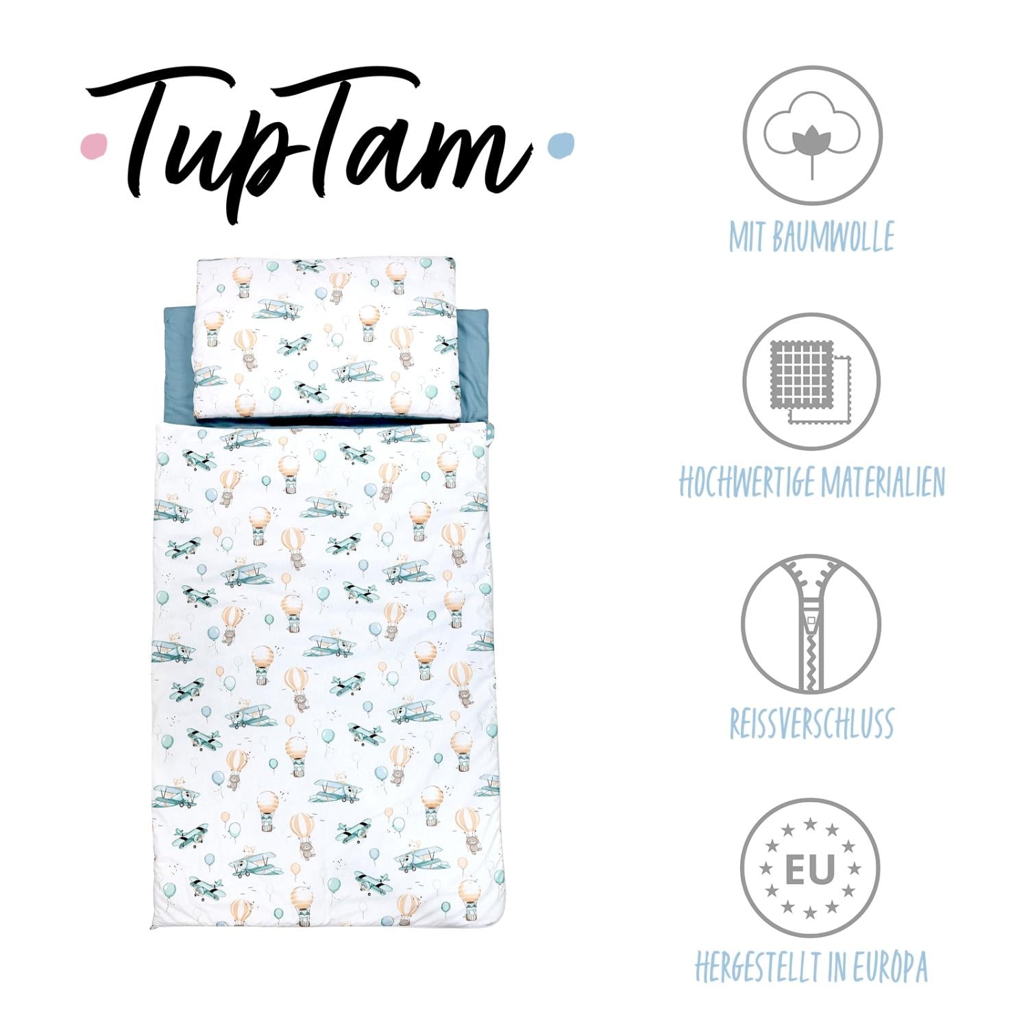 Deckenschlafsack mit Kissen und Beutel 135×70 cm