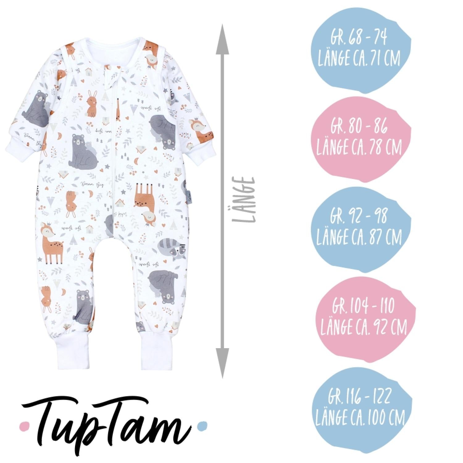 Winterschlafsack mit Beinen und Ärmeln