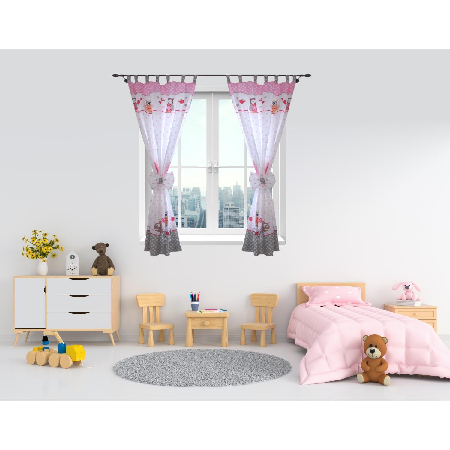 Vorhänge/Gardinen mit Schleifen 2er Set