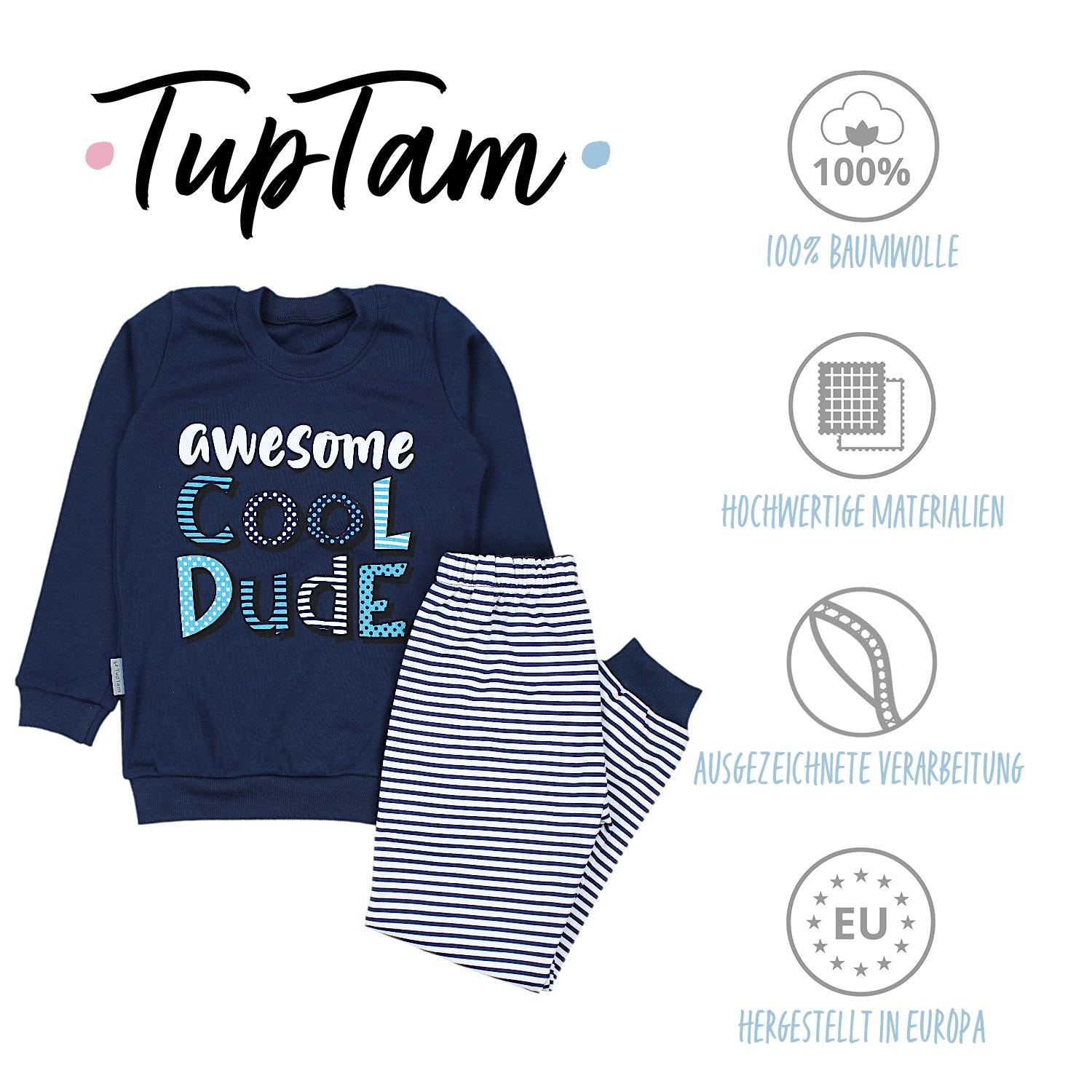 Jungen Pyjama Schlafanzug Langarm