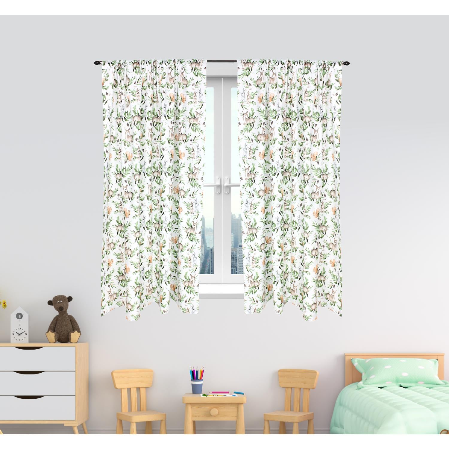 Kinderzimmer Vorhänge Set mit Zierband