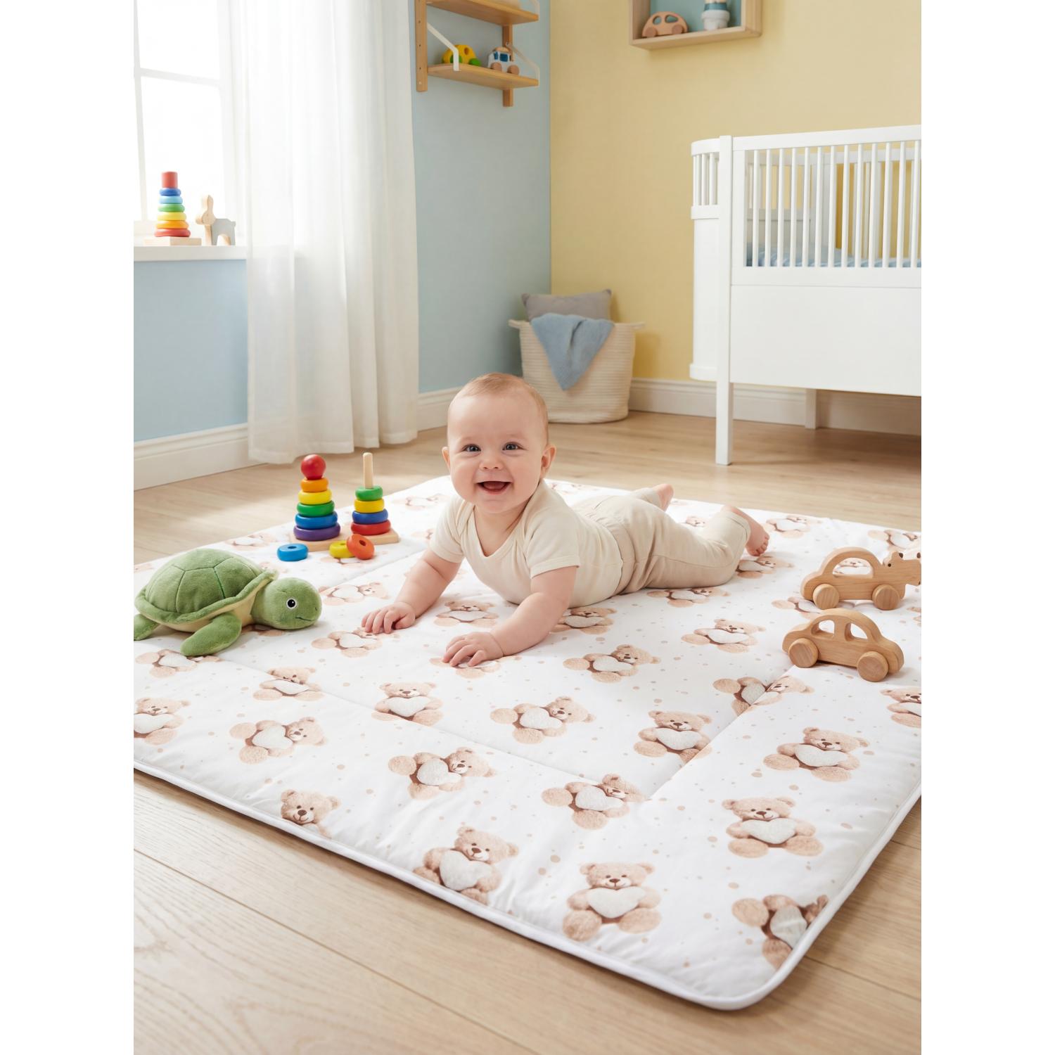 Gepolsterte XXL Krabbeldecke 120 x 120 cm