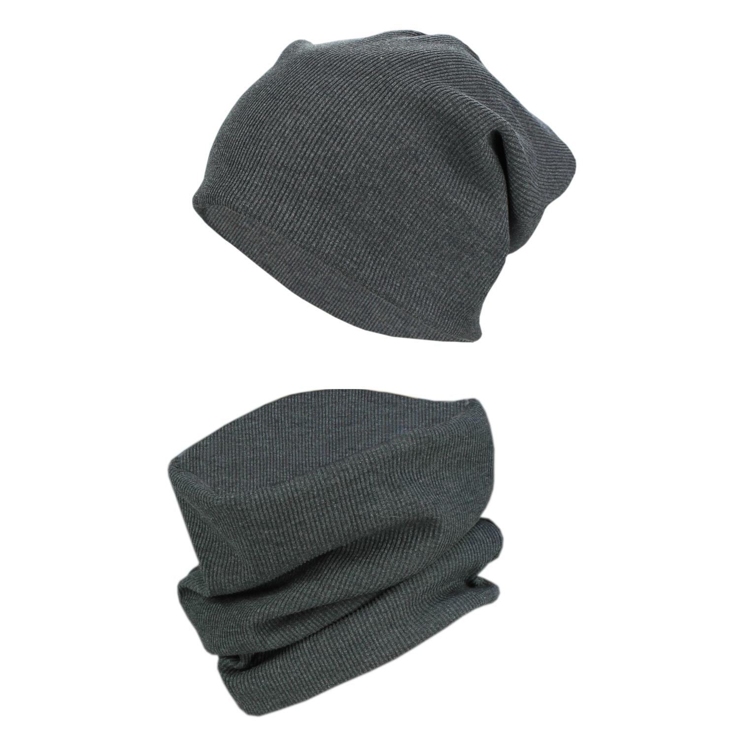 Kinder Beanie Mütze Schlauchschal Set
