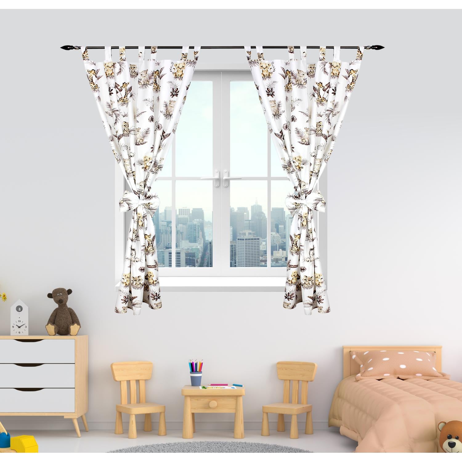 Vorhänge/Gardinen mit Schleifen 2er Set