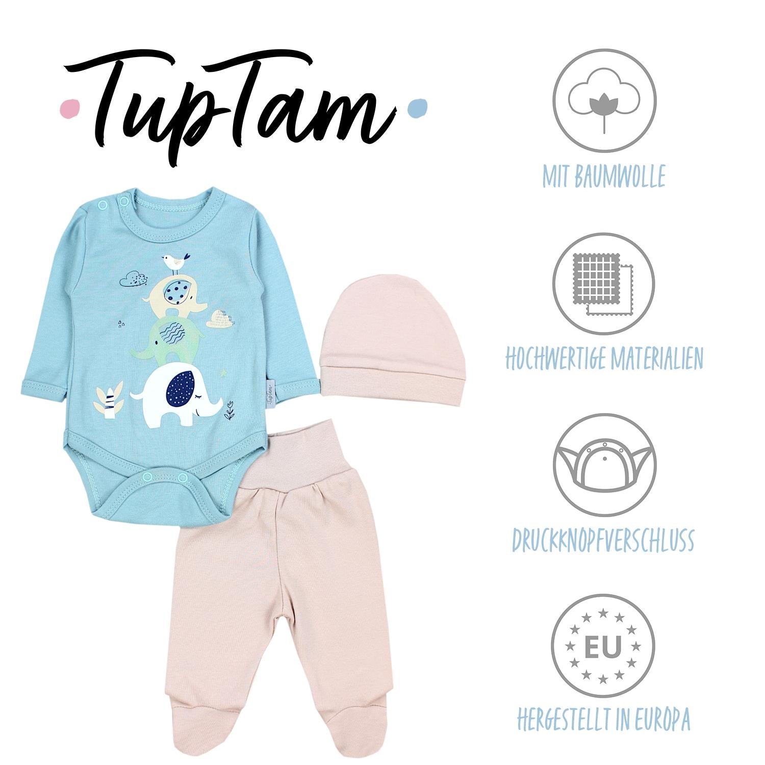 Baby Bekleidungsset mit Aufdruck (3-teilig)
