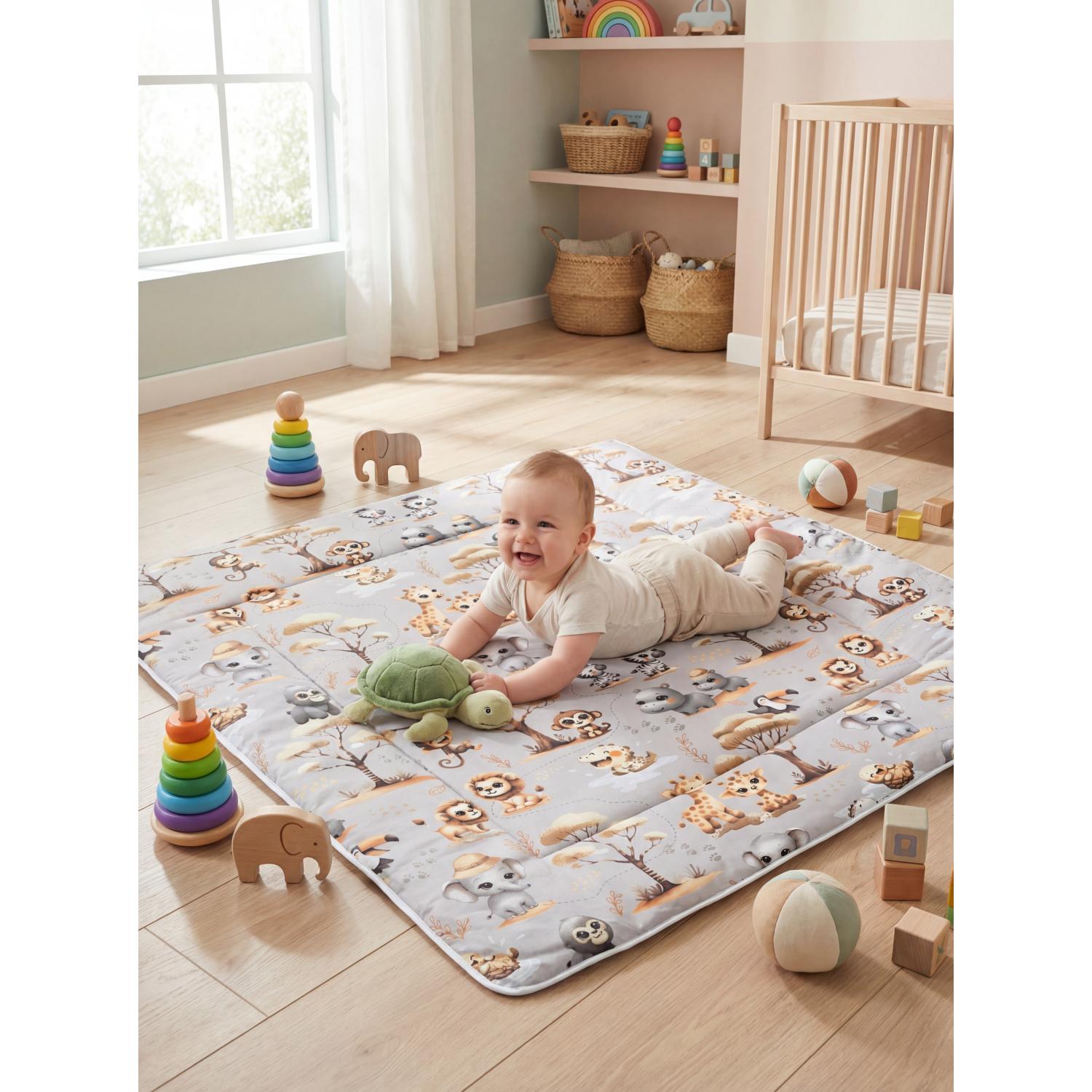 Gepolsterte XXL Krabbeldecke 120 x 120 cm