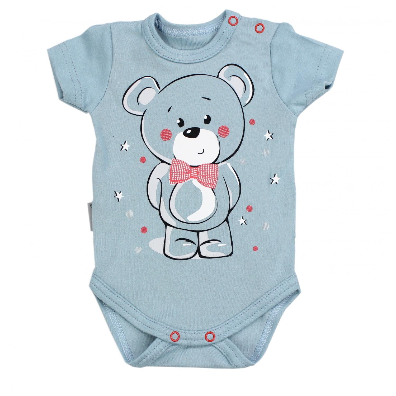 Kurzarm- Body mit Aufdruck -5er Set